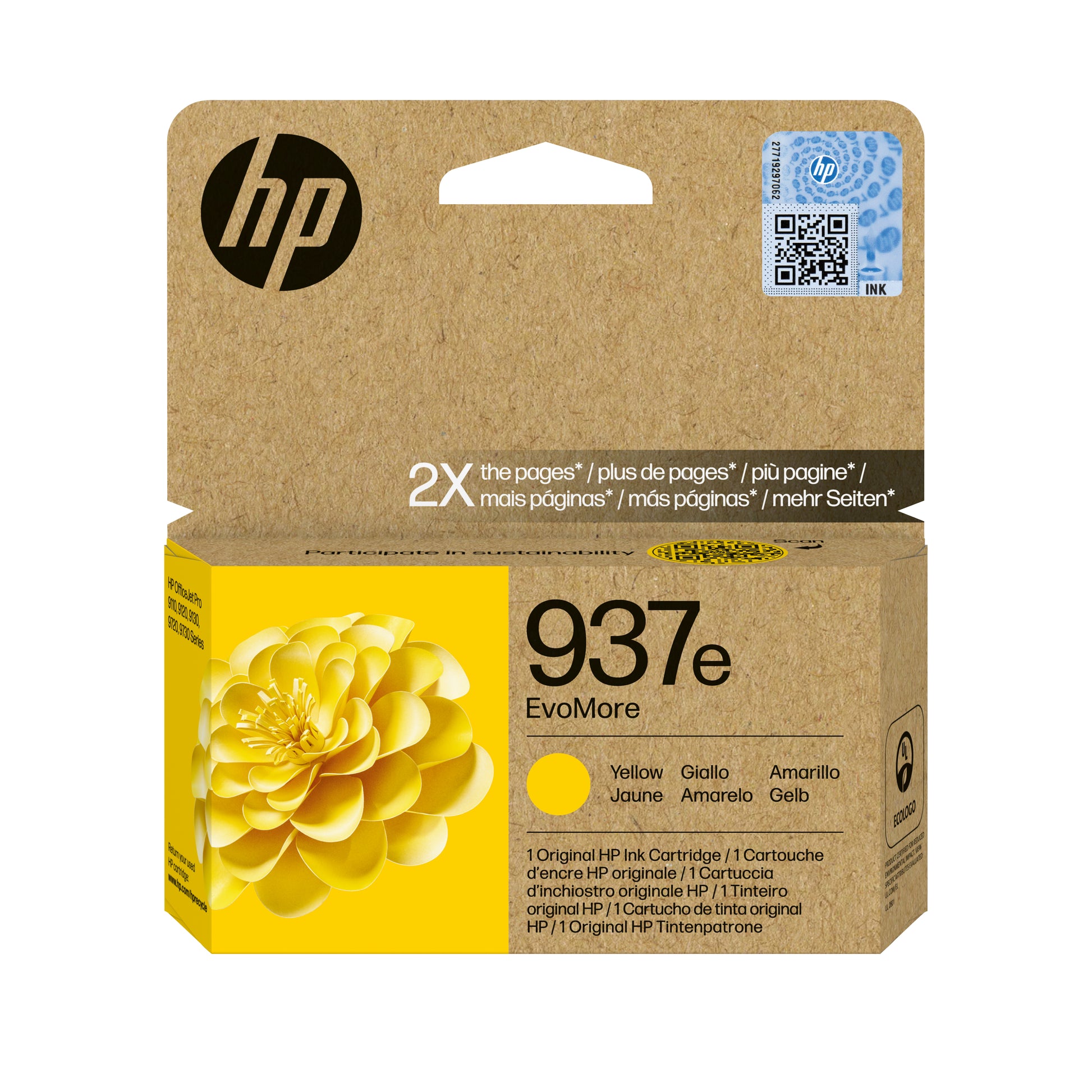 HP 937EXL Gelb Tintenpatrone (Original) – 1'650 Seiten – für HP 937e