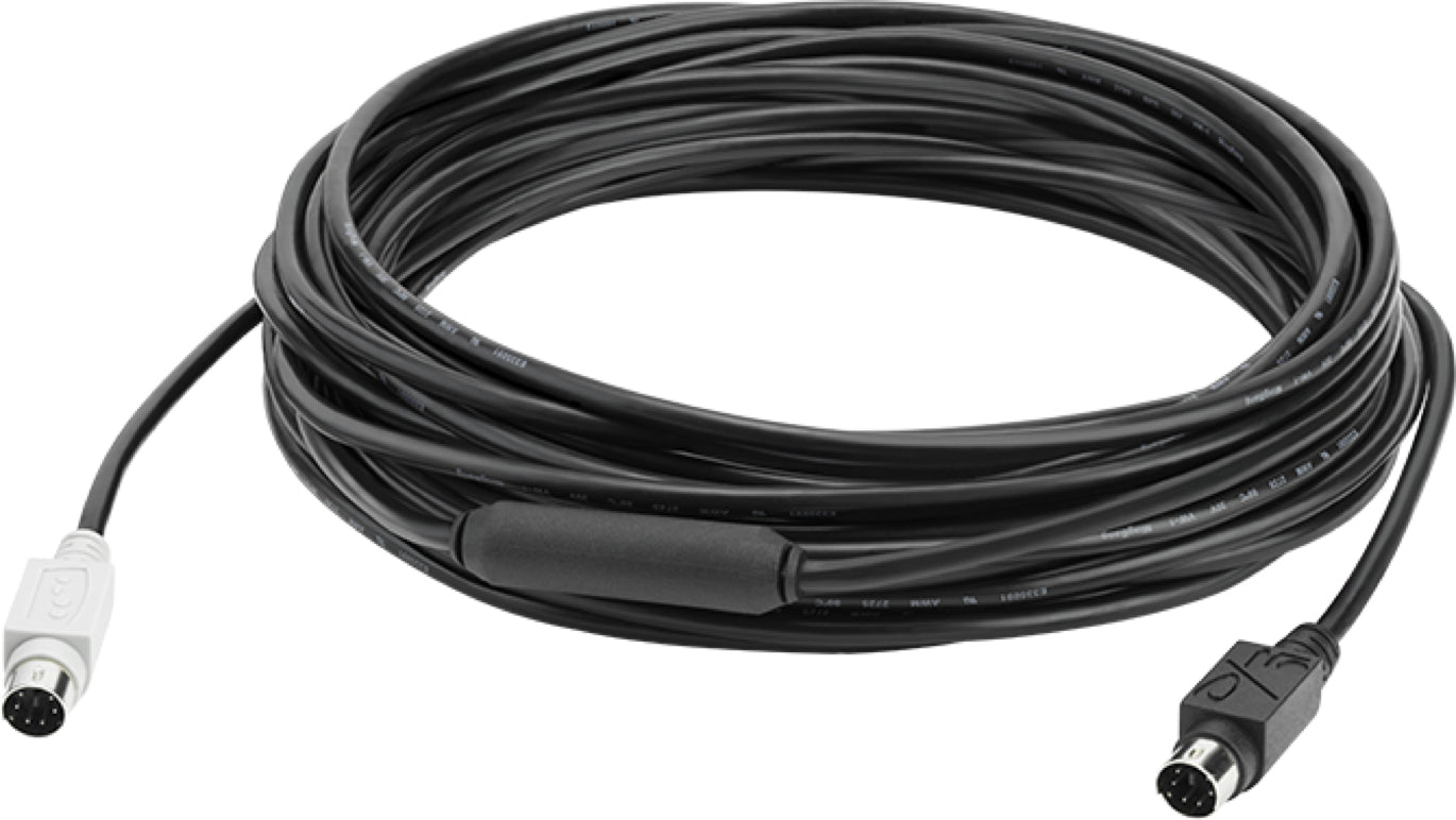 Logitech 6-poliges Mini-DIN-Verlängerungskabel – 10 m, schwarz