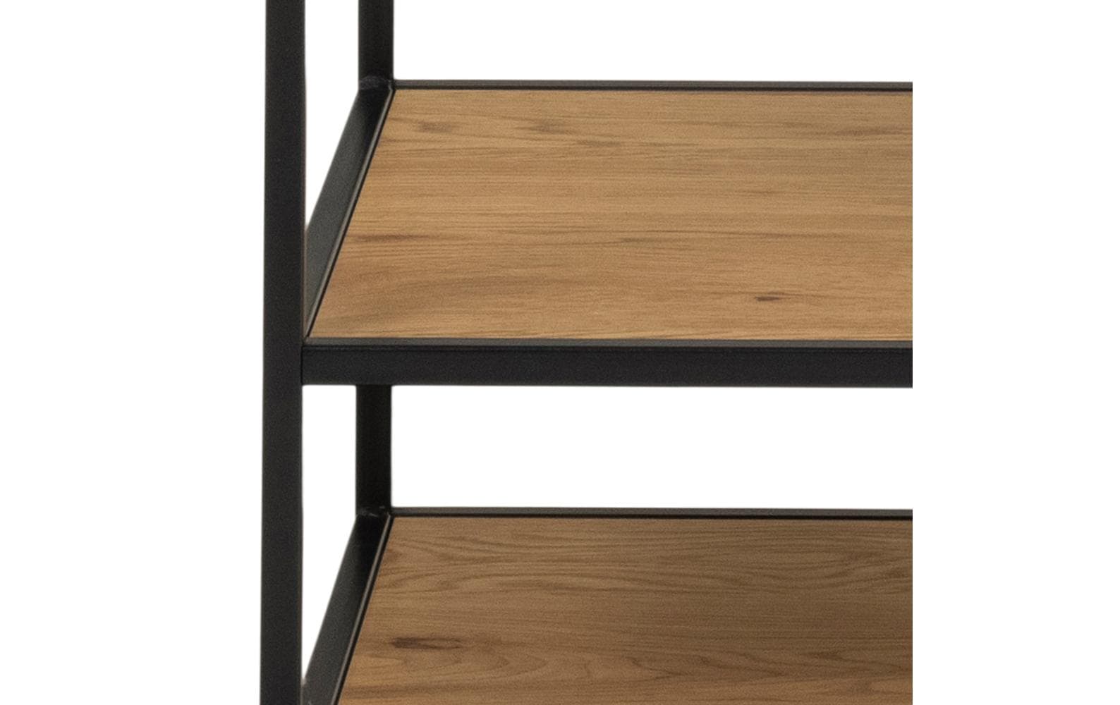 Actona Garderobe mit Schuhregal – MDF/Holz, Schwarz/Eiche, 5 Regale, 77 × 45 × 165 cm