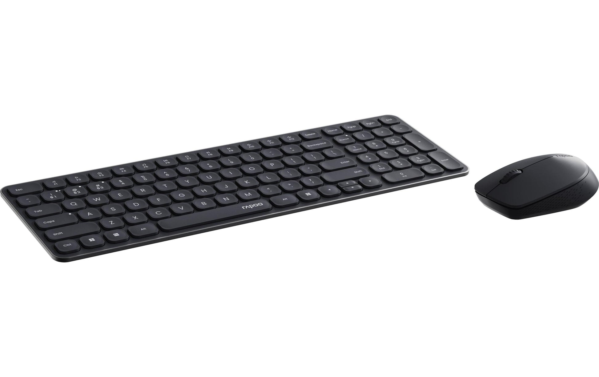 Rapoo 9310M Ultraslim – Tastatur, kabellos (2,4 GHz), CH-Layout (DE-CH), Fullsize (mit Ziffernblock), Membran
