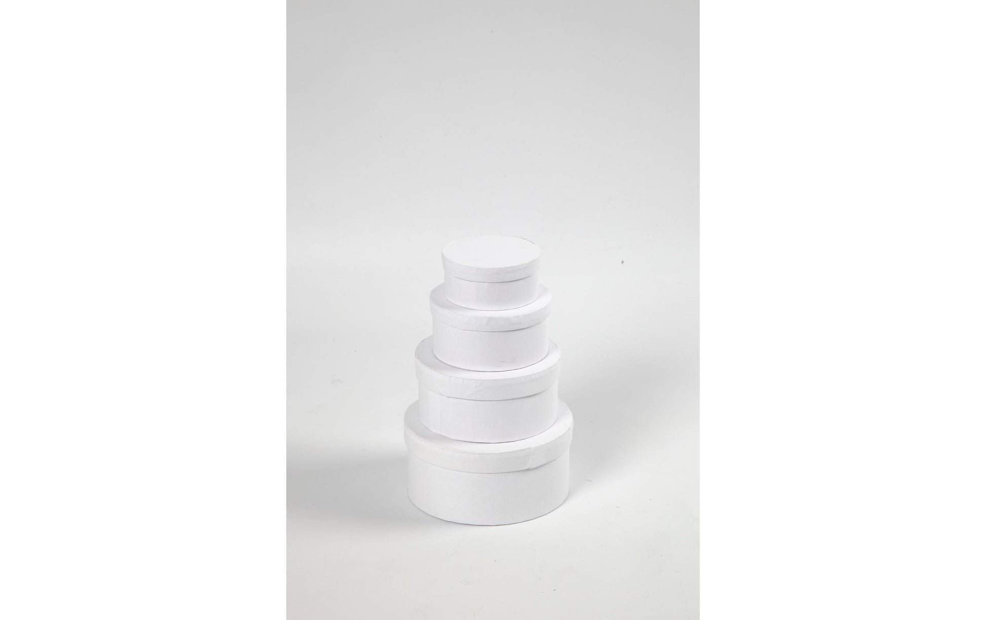 Creativ Company Geschenkbox rund, Karton, weiss – Ø 80 mm × 40 mm – mit Deckel – 4 Stk.