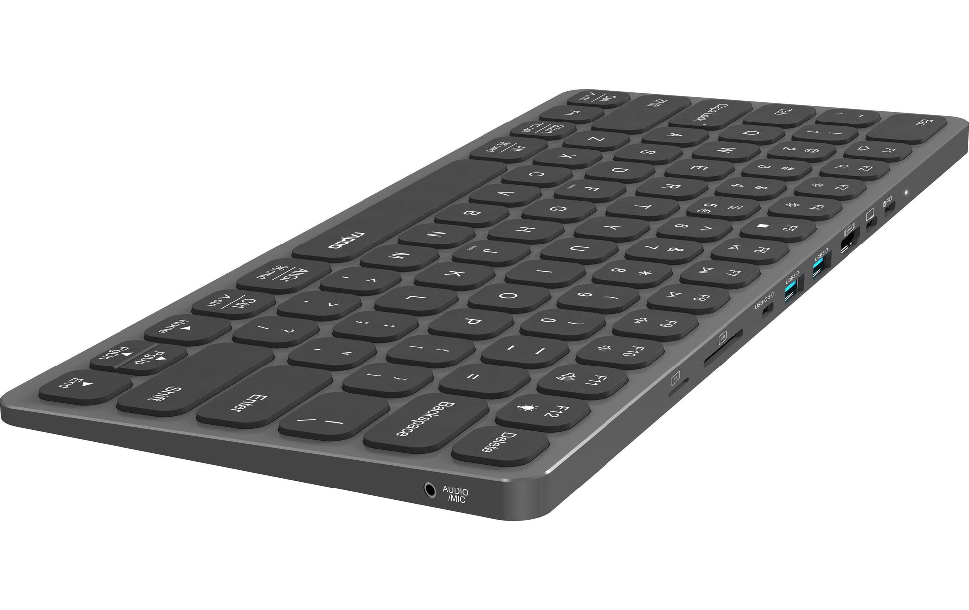 Rapoo UCK-6001 Ultraslim – Tastatur, kabelgebunden (USB-C), CH-Layout (DE-CH), Membran, schwarz