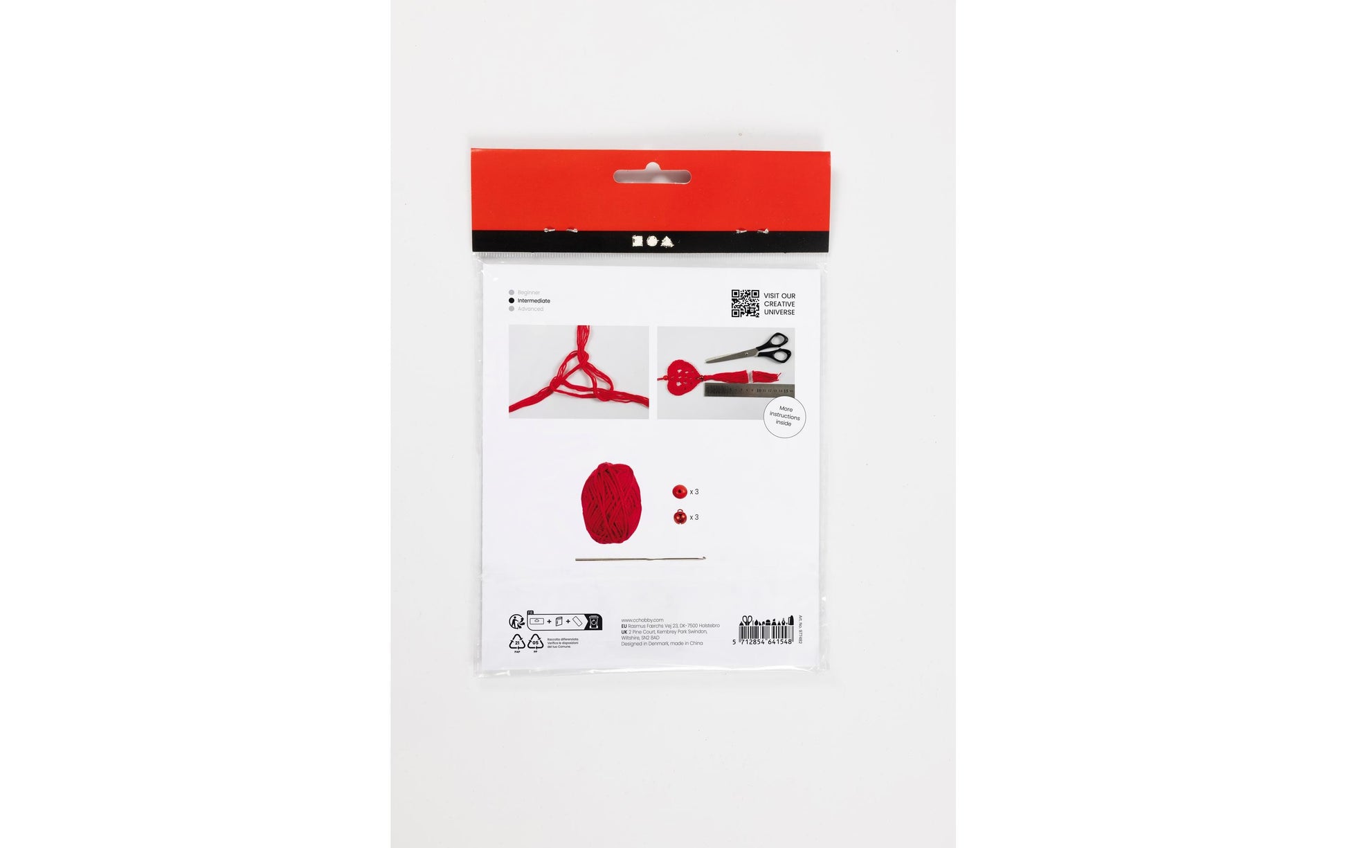 Creativ Company Mini Bastelset Häkelset Rot – 7 Stk.