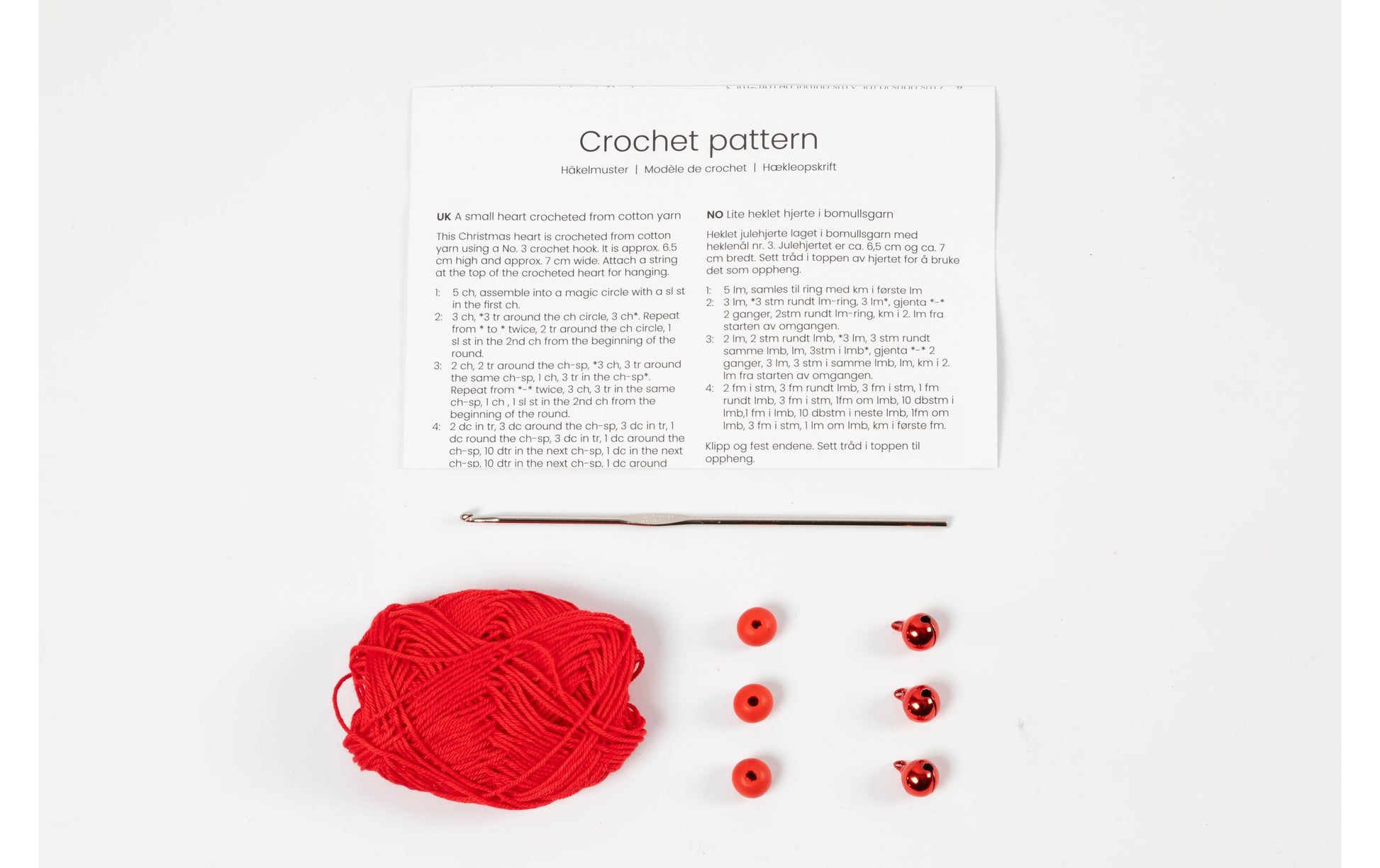 Creativ Company Mini Bastelset Häkelset Rot – 7 Stk.