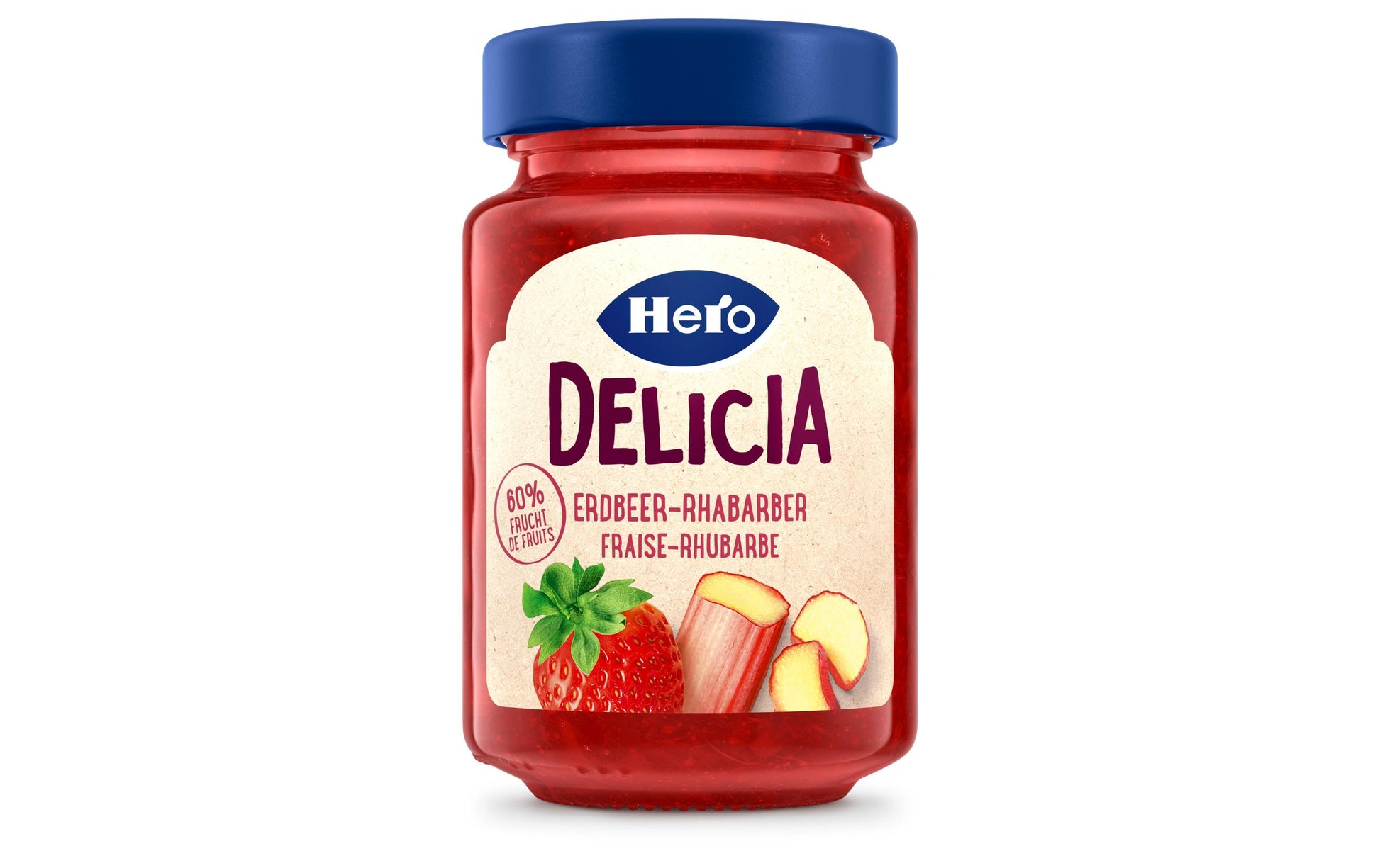 Hero Erdbeer-Rhabarber-Konfitüre – glutenfrei, vegan – 290 g