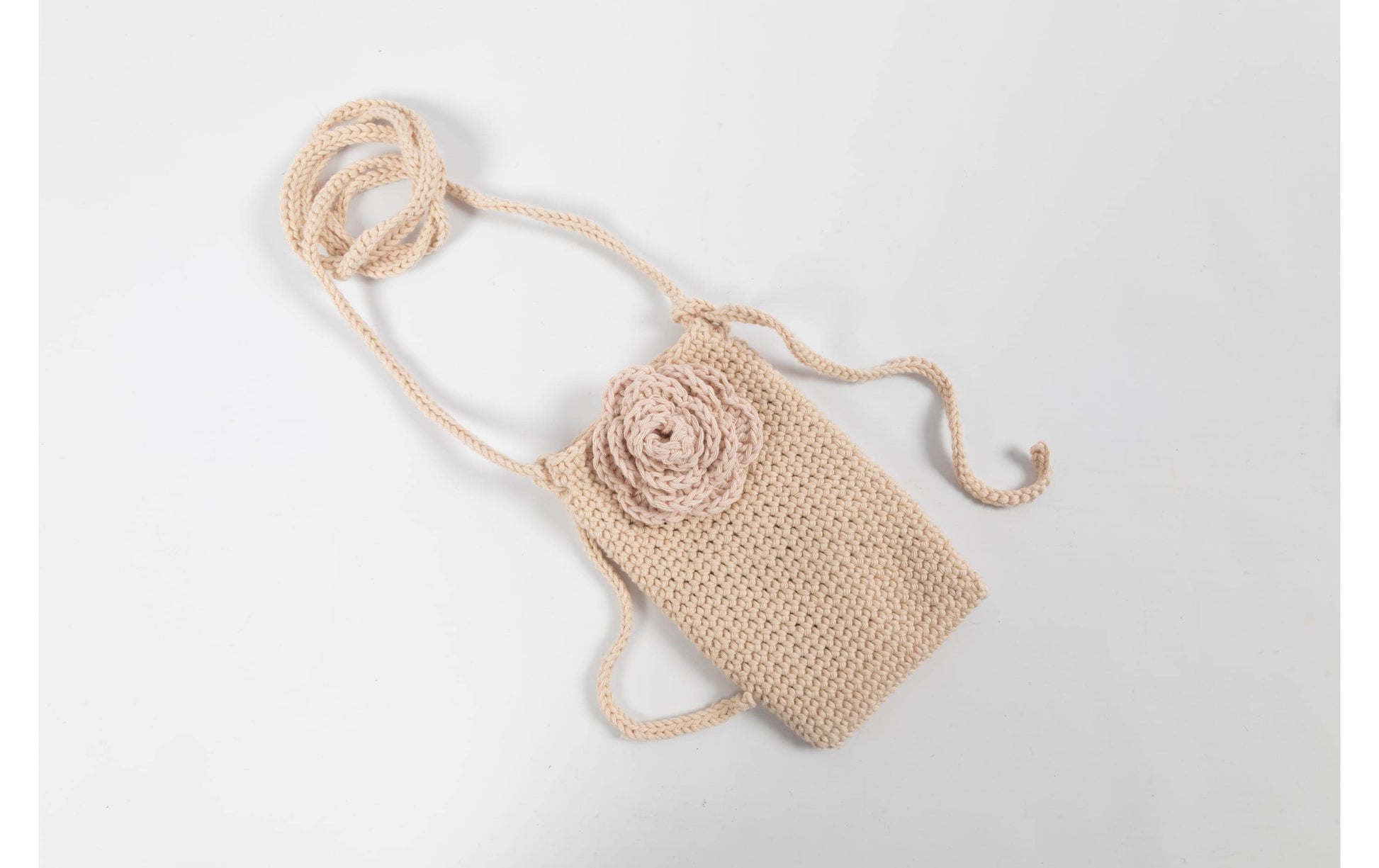 Creativ Company Mini Häkelset Tasche mit Rose – Braun