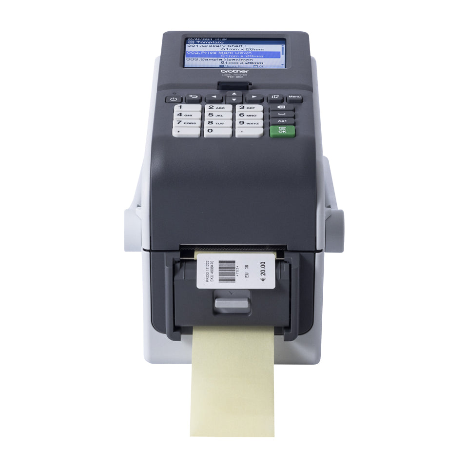 Brother Etikettendrucker für Etiketten bis 50,8 mm, Akku-Option, LCD-Display, USB, LAN, 300 dpi