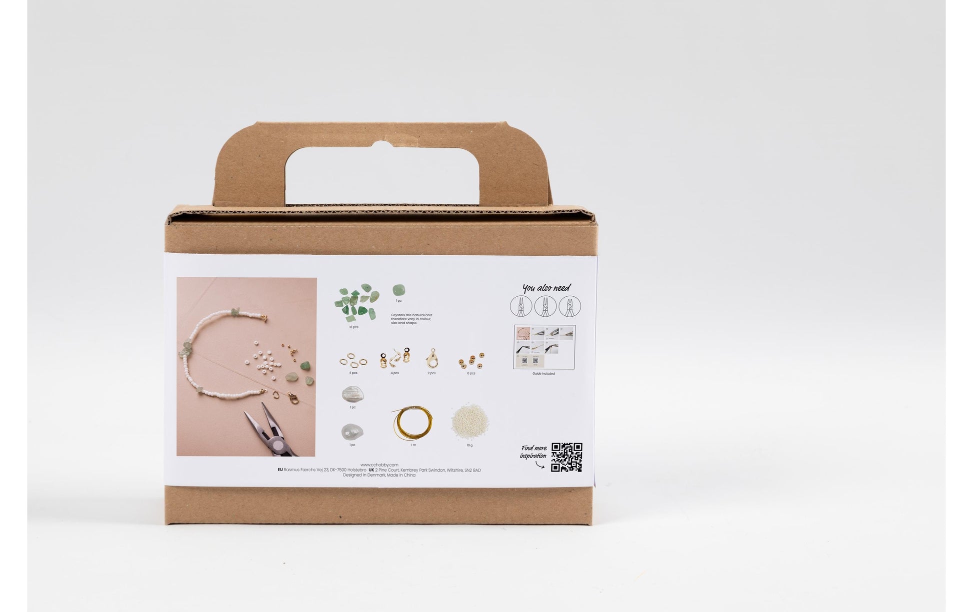 Creativ Company Schmuck-Bastelset – mit Kristallen – Grün/Weiss – ab 10 Jahren