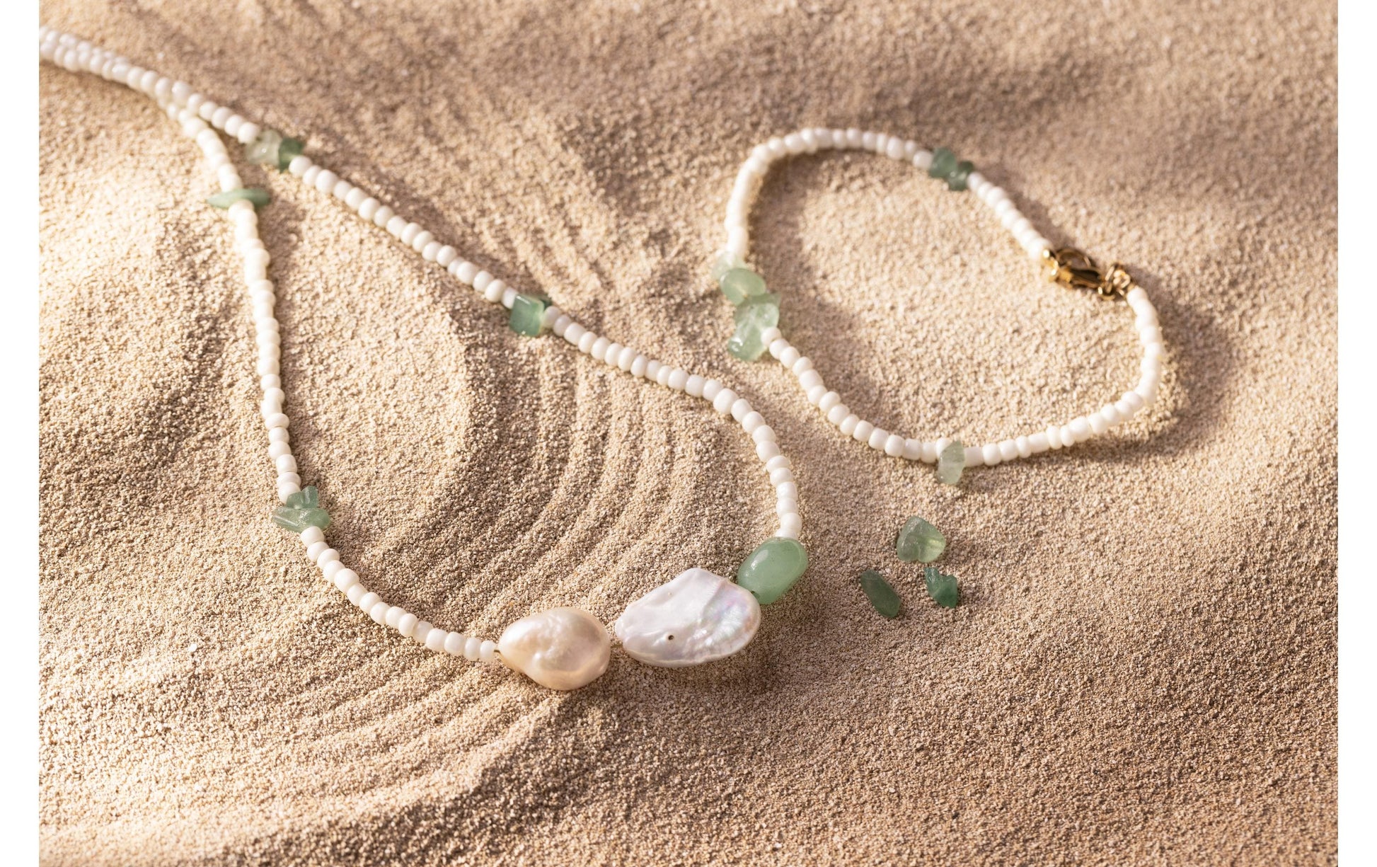Creativ Company Schmuck-Bastelset – mit Kristallen – Grün/Weiss – ab 10 Jahren