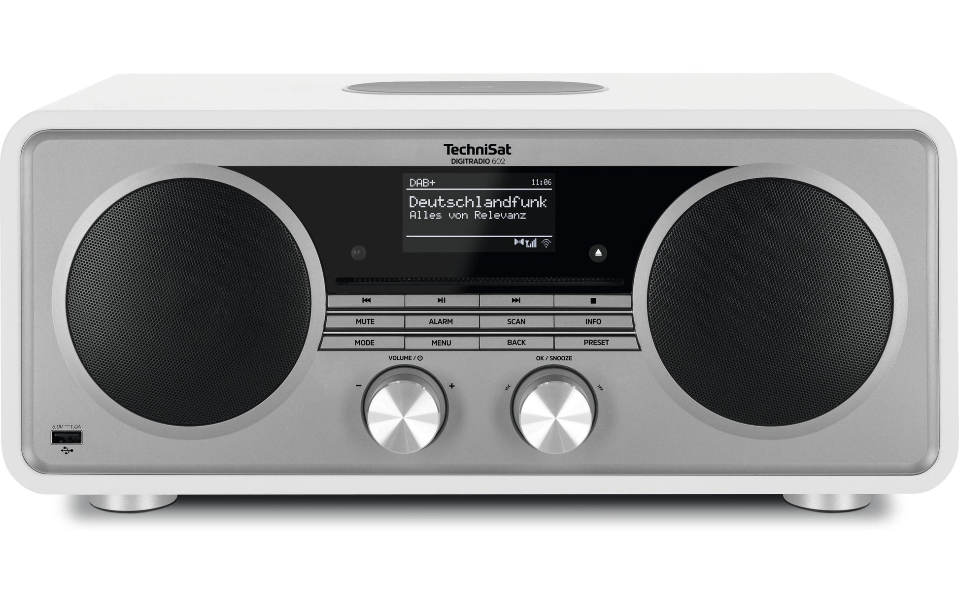 TechniSat DigitRadio 602 – DAB-/Internetradio – Tischradio – DAB+, UKW, Internetradio, Bluetooth – Silber