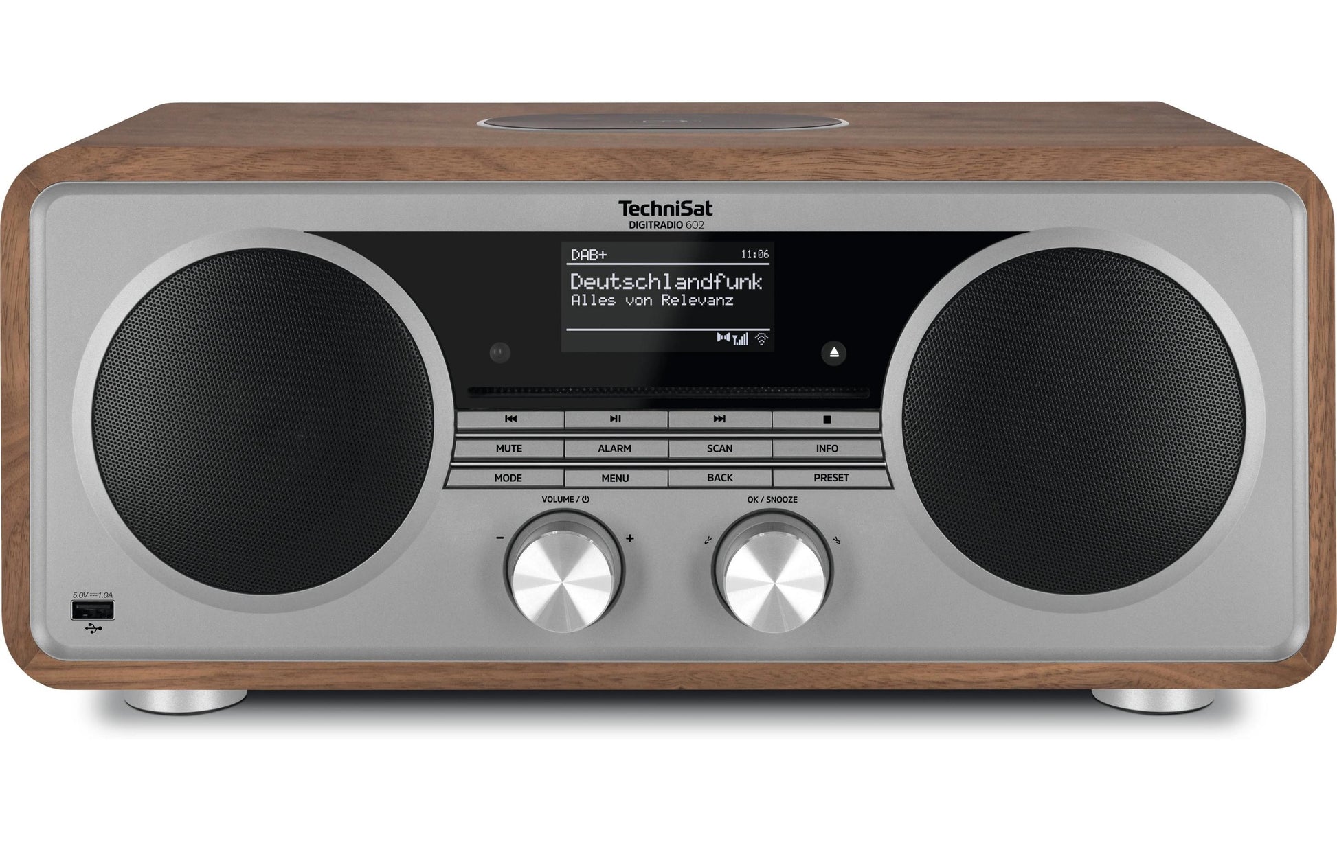 TechniSat DigitRadio 602 – DAB-/Internetradio – Tischradio – DAB+, UKW, Internetradio, CD – Silber