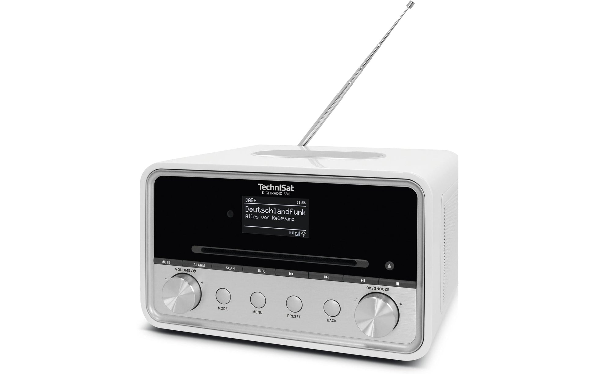 TechniSat DigitRadio 586 – DAB-/Internetradio – Tischradio – DAB+, UKW, Internetradio, CD – Silber