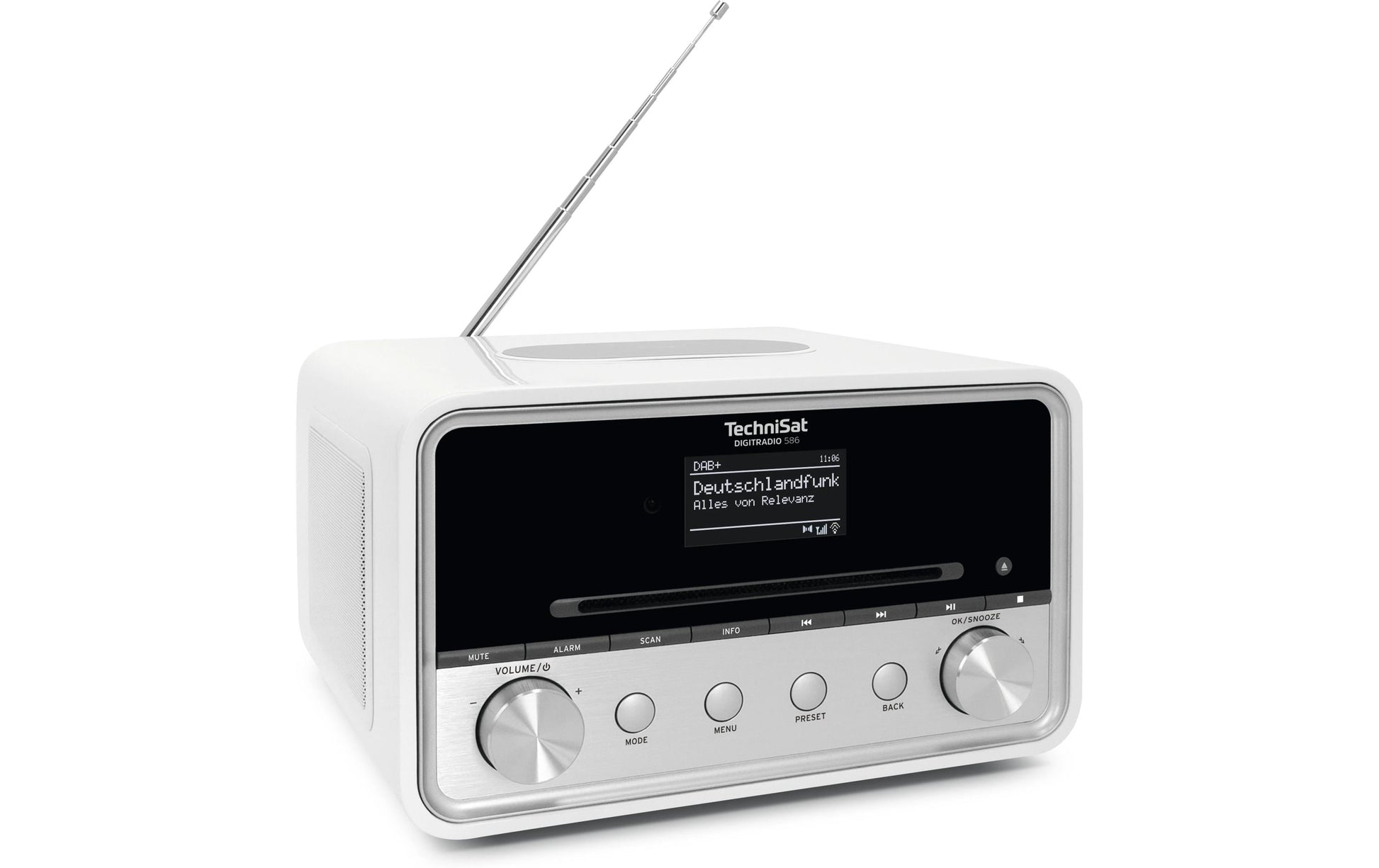 TechniSat DigitRadio 586 – DAB-/Internetradio – Tischradio – DAB+, UKW, Internetradio, CD – Silber
