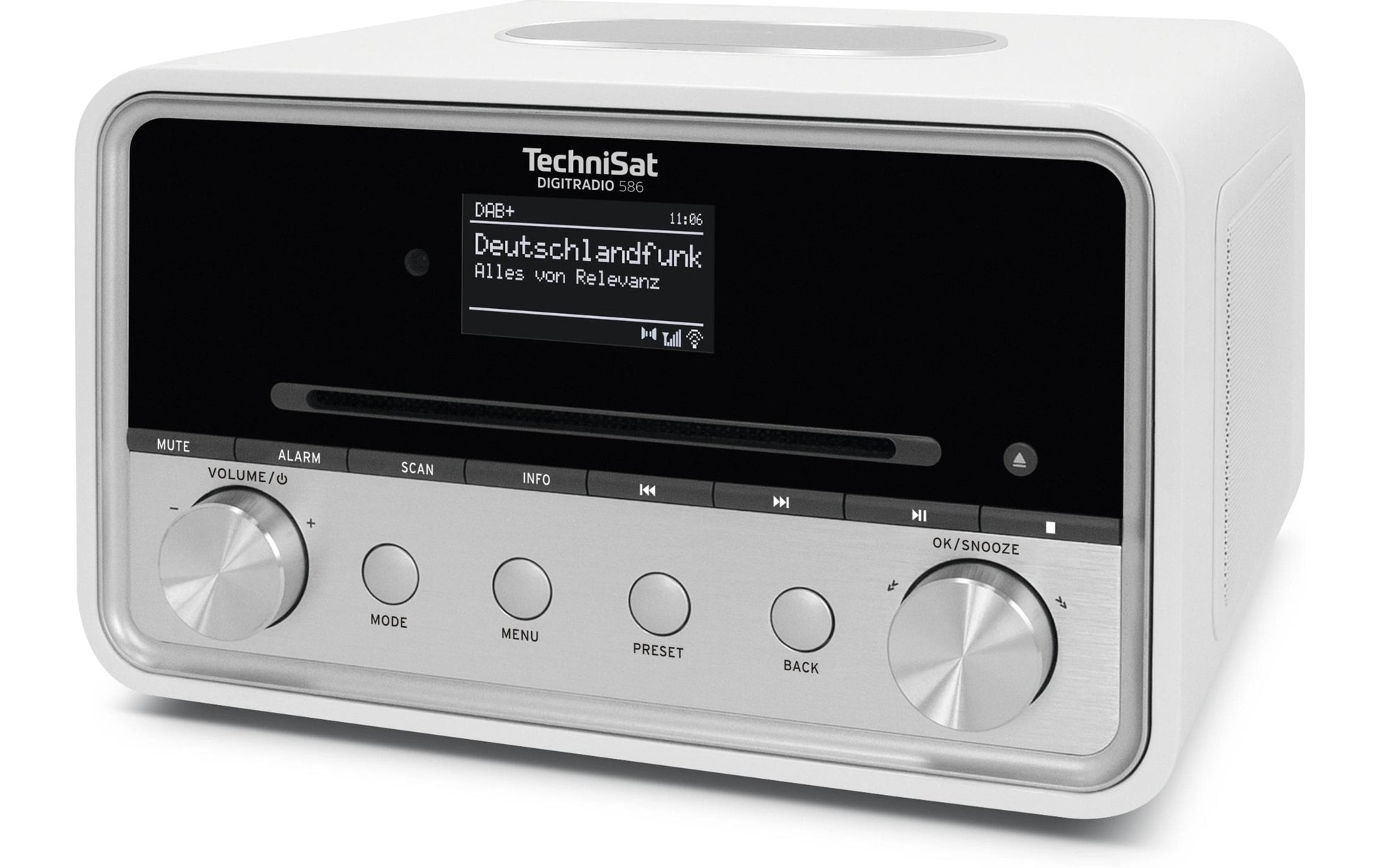 TechniSat DigitRadio 586 – DAB-/Internetradio – Tischradio – DAB+, UKW, Internetradio, CD – Silber