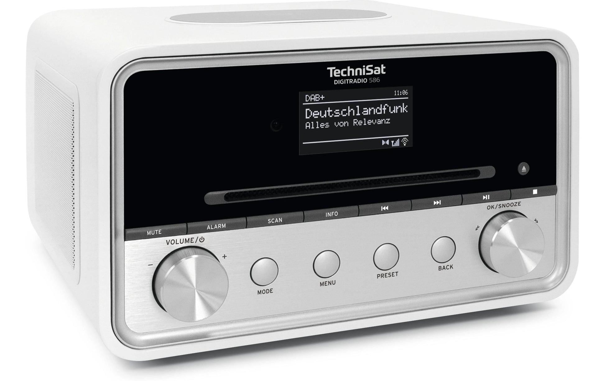 TechniSat DigitRadio 586 – DAB-/Internetradio – Tischradio – DAB+, UKW, Internetradio, CD – Silber