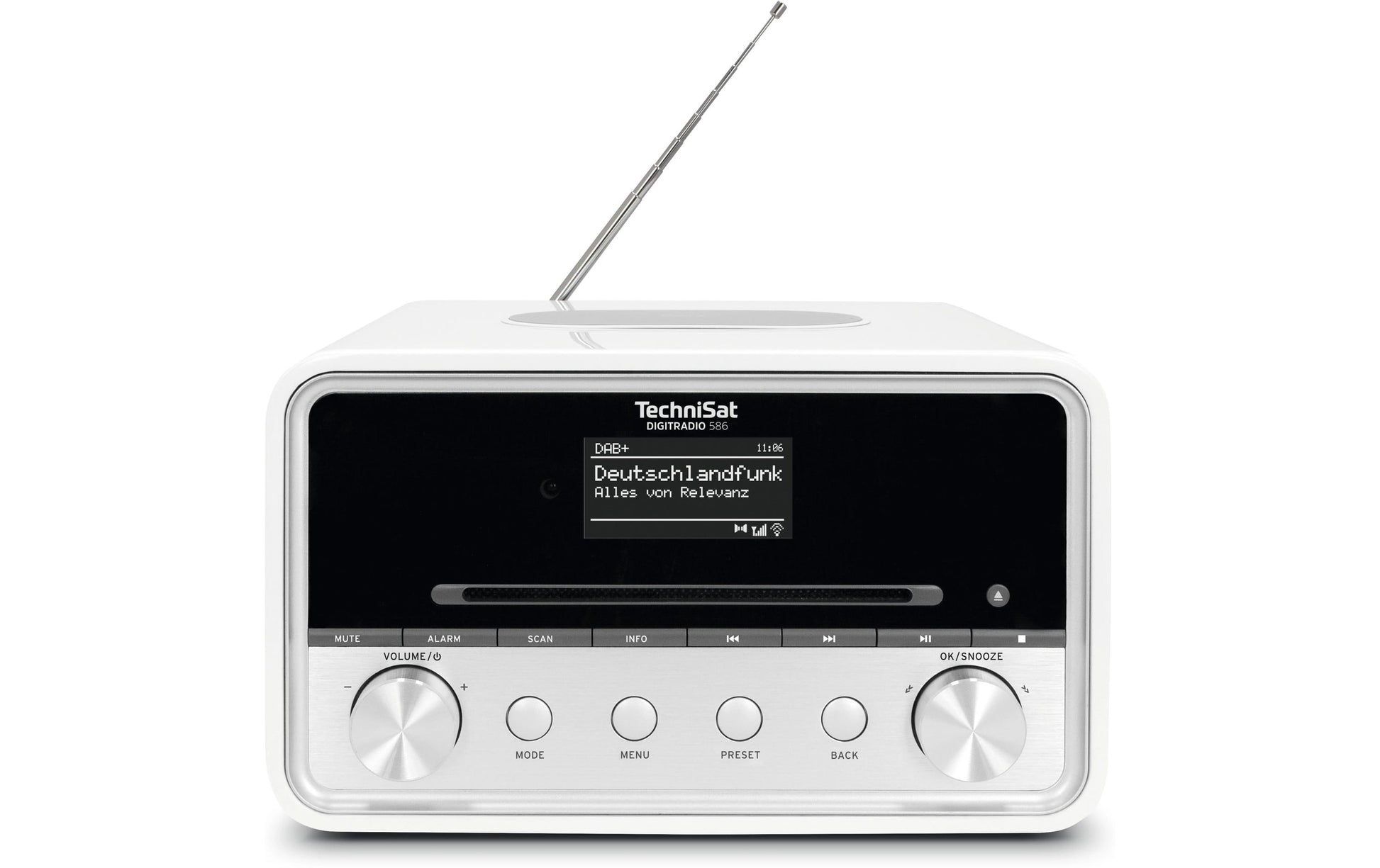 TechniSat DigitRadio 586 – DAB-/Internetradio – Tischradio – DAB+, UKW, Internetradio, CD – Silber