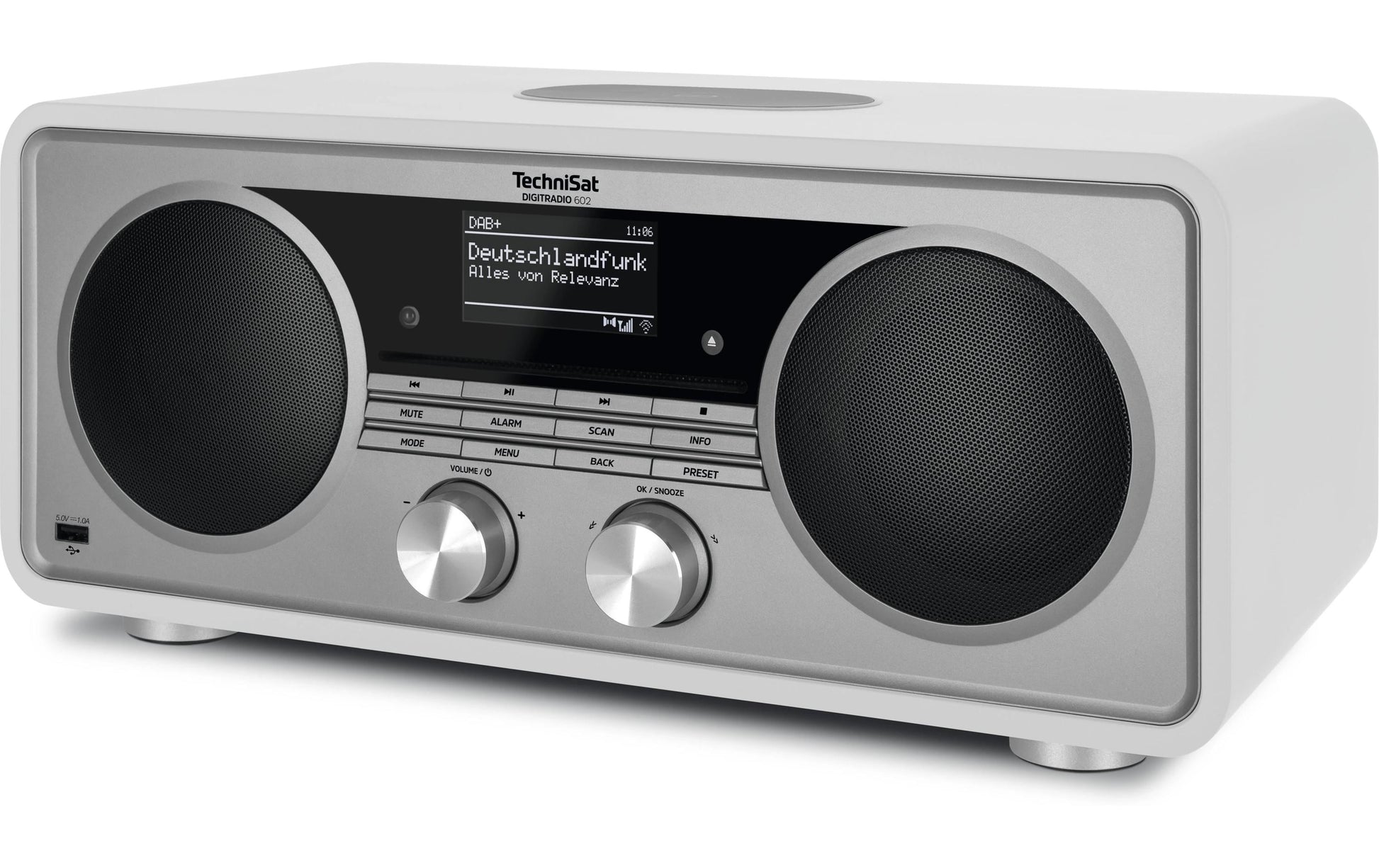 TechniSat DigitRadio 602 – DAB-/Internetradio – Tischradio – DAB+, UKW, Internetradio, Bluetooth – Silber