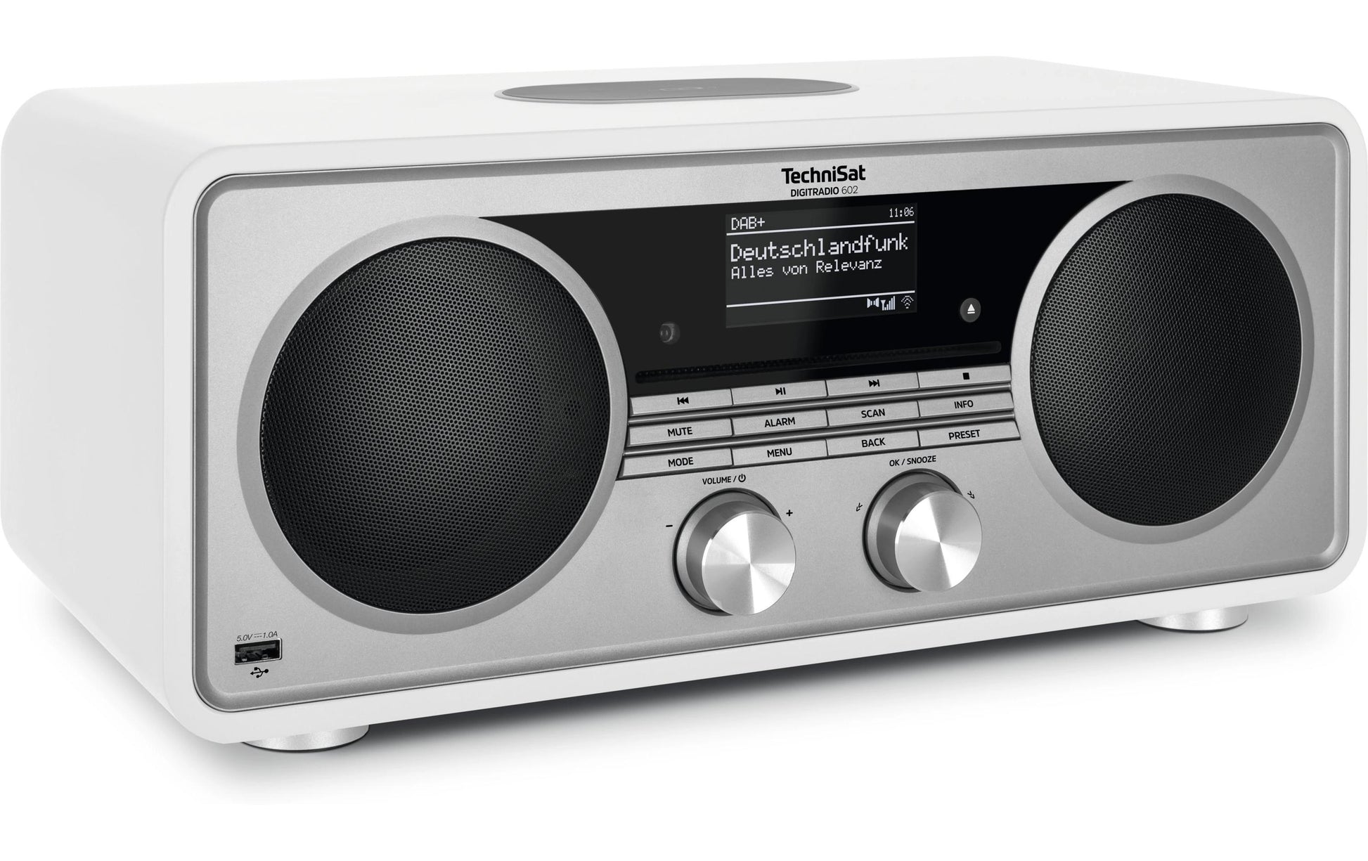 TechniSat DigitRadio 602 – DAB-/Internetradio – Tischradio – DAB+, UKW, Internetradio, Bluetooth – Silber