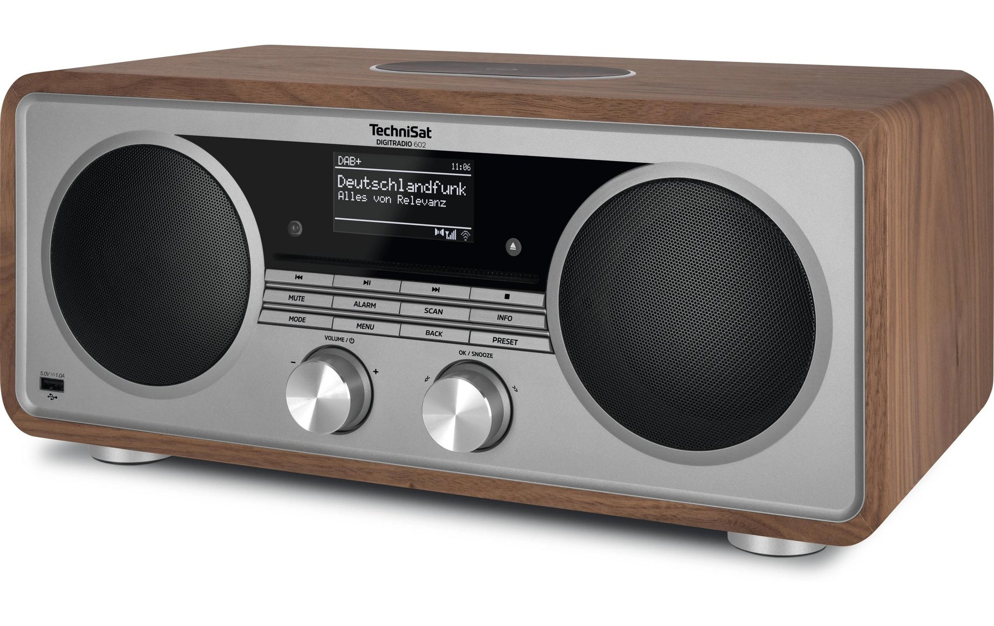 TechniSat DigitRadio 602 – DAB-/Internetradio – Tischradio – DAB+, UKW, Internetradio, CD – Silber