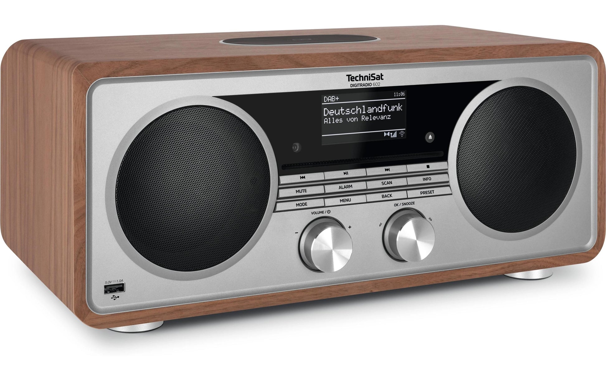TechniSat DigitRadio 602 – DAB-/Internetradio – Tischradio – DAB+, UKW, Internetradio, CD – Silber