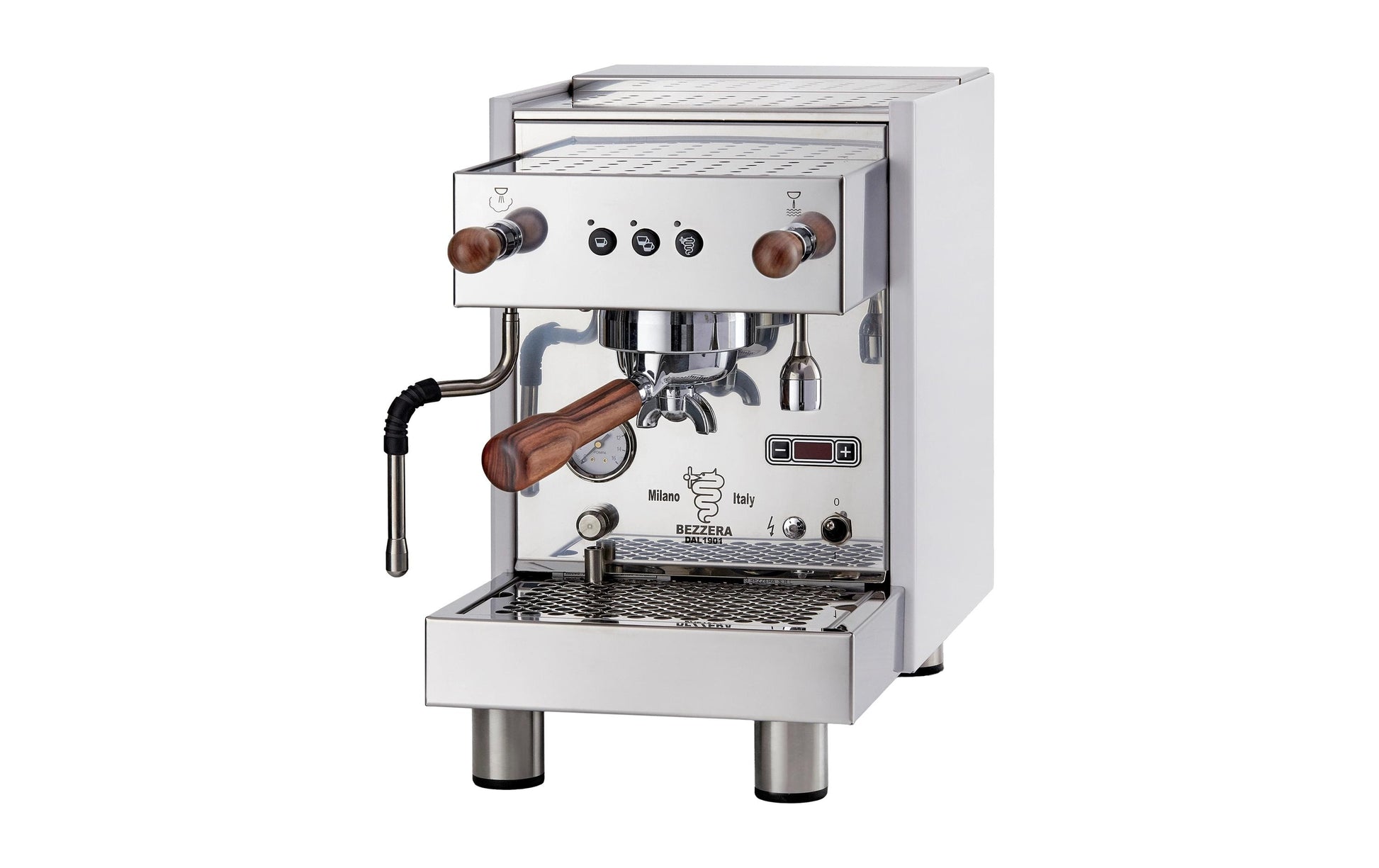 Bezzera Espressomaschine (Siebträger) – 16 bar, 3,0 l, Milchschaumdüse, Silber
