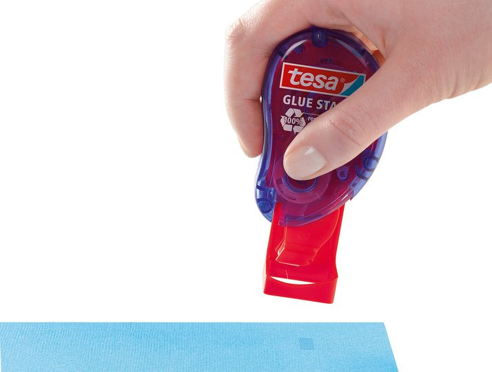 TESA Klebestempel – permanent, transparent, lösungsmittelfrei, geruchsarm, für Papier, Karton, Fotos und mehr