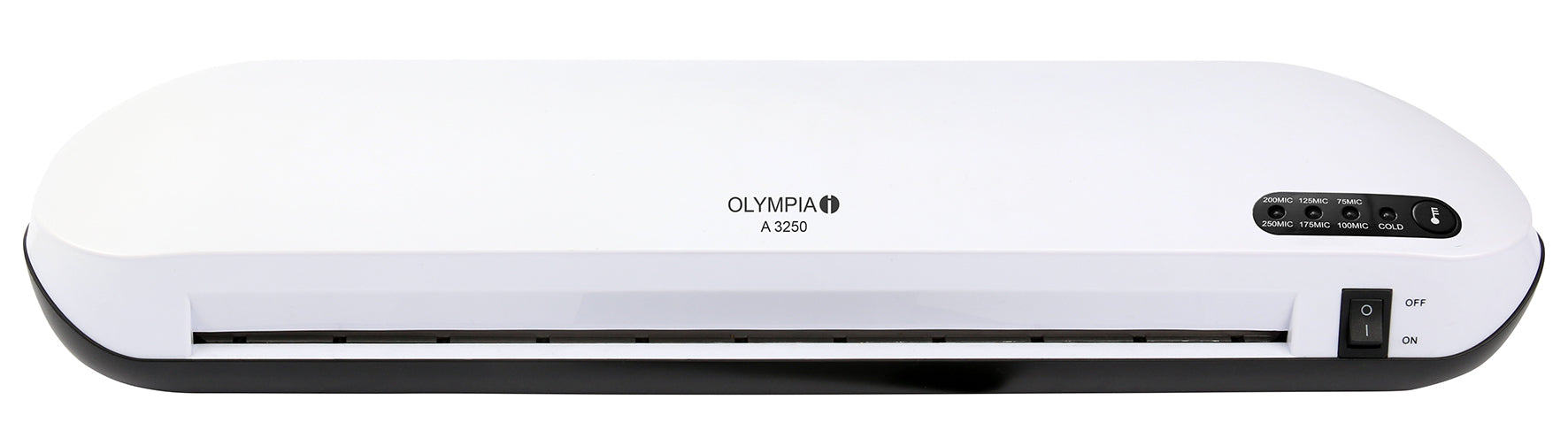 Olympia A 3250 Laminiergerät A3 – 1-Rollen, 75–250 µm, Kaltlamination, Aufheizzeit 2 Min., 350 mm/min, Weiss