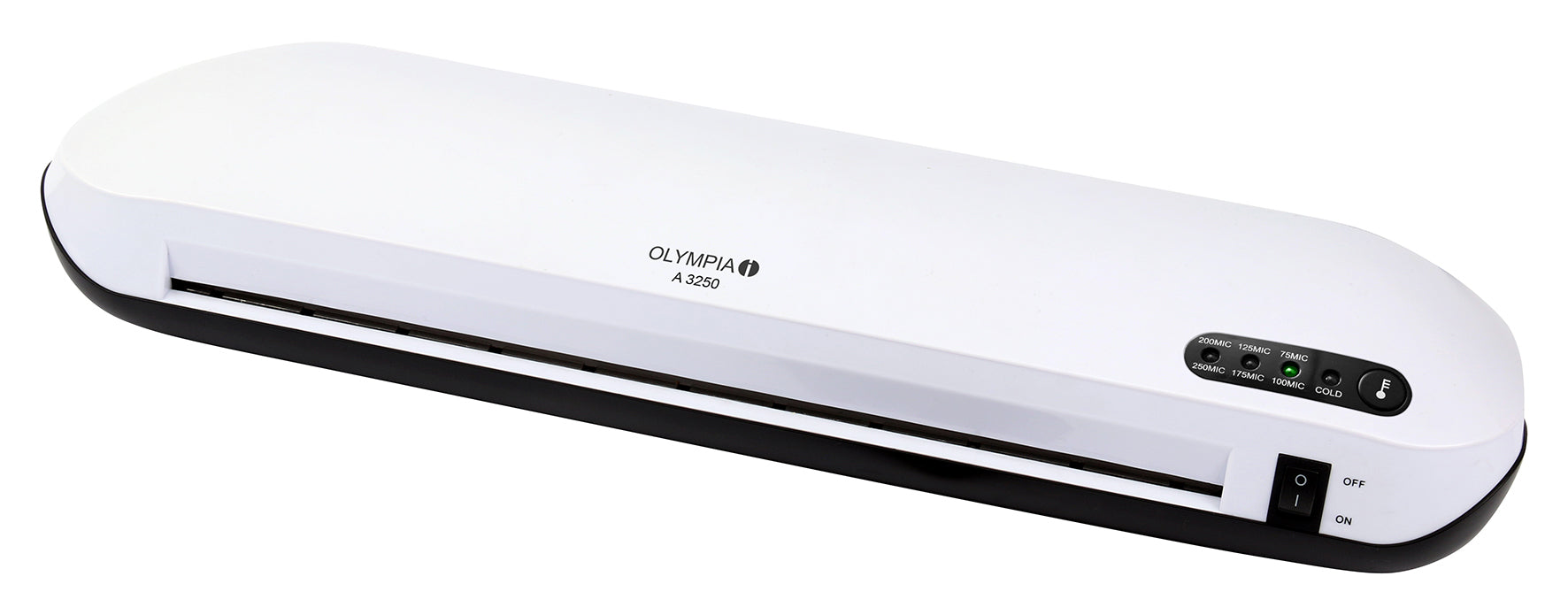 Olympia A 3250 Laminiergerät A3 – 1-Rollen, 75–250 µm, Kaltlamination, Aufheizzeit 2 Min., 350 mm/min, Weiss