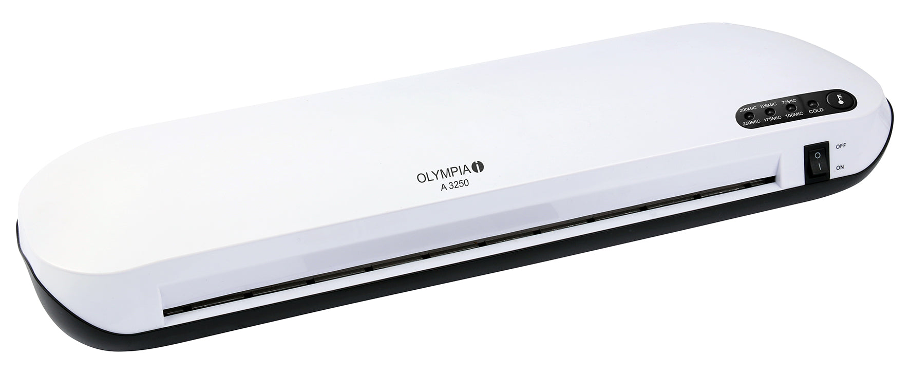 Olympia A 3250 Laminiergerät A3 – 1-Rollen, 75–250 µm, Kaltlamination, Aufheizzeit 2 Min., 350 mm/min, Weiss