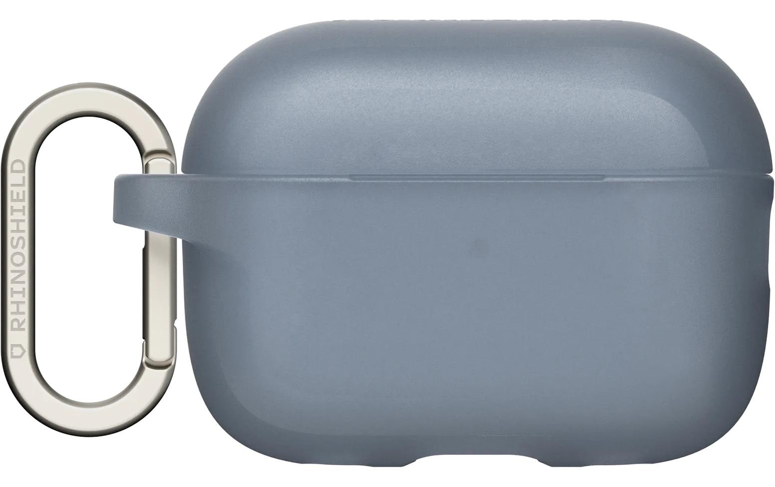 RhinoShield Schutzhülle – für AirPods (1. & 2. Gen.) – TPE, kabelloses Laden, inkl. Karabinerhaken – Grau