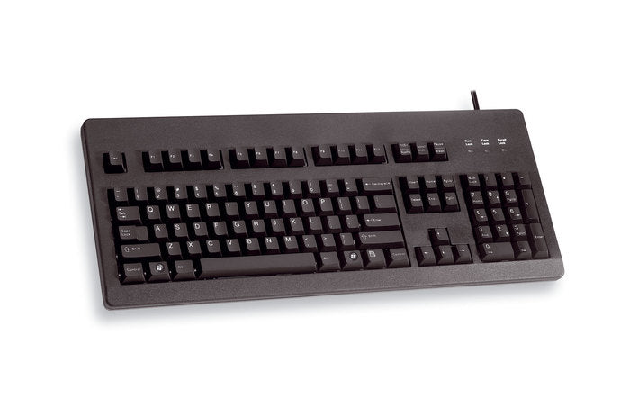 CHERRY G80-3000 – Tastatur, kabelgebunden (PS/2), Fullsize (mit Ziffernblock), mechanisch (Black), Schwarz