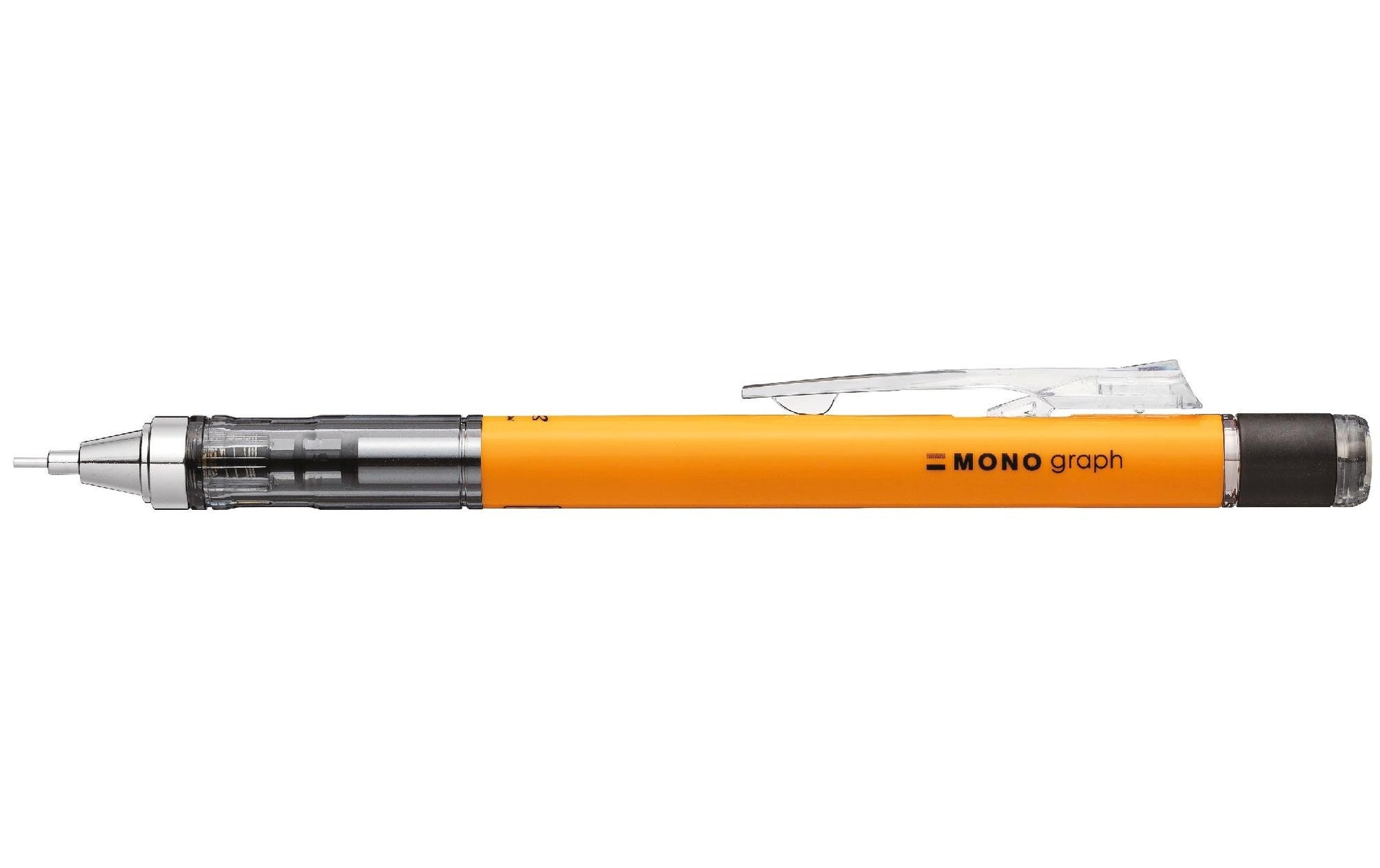 Tombow MONO graph Druckbleistift – 0,7 mm – Schwarz/Orange – Schüttel-Mechanismus – 1er-Pack