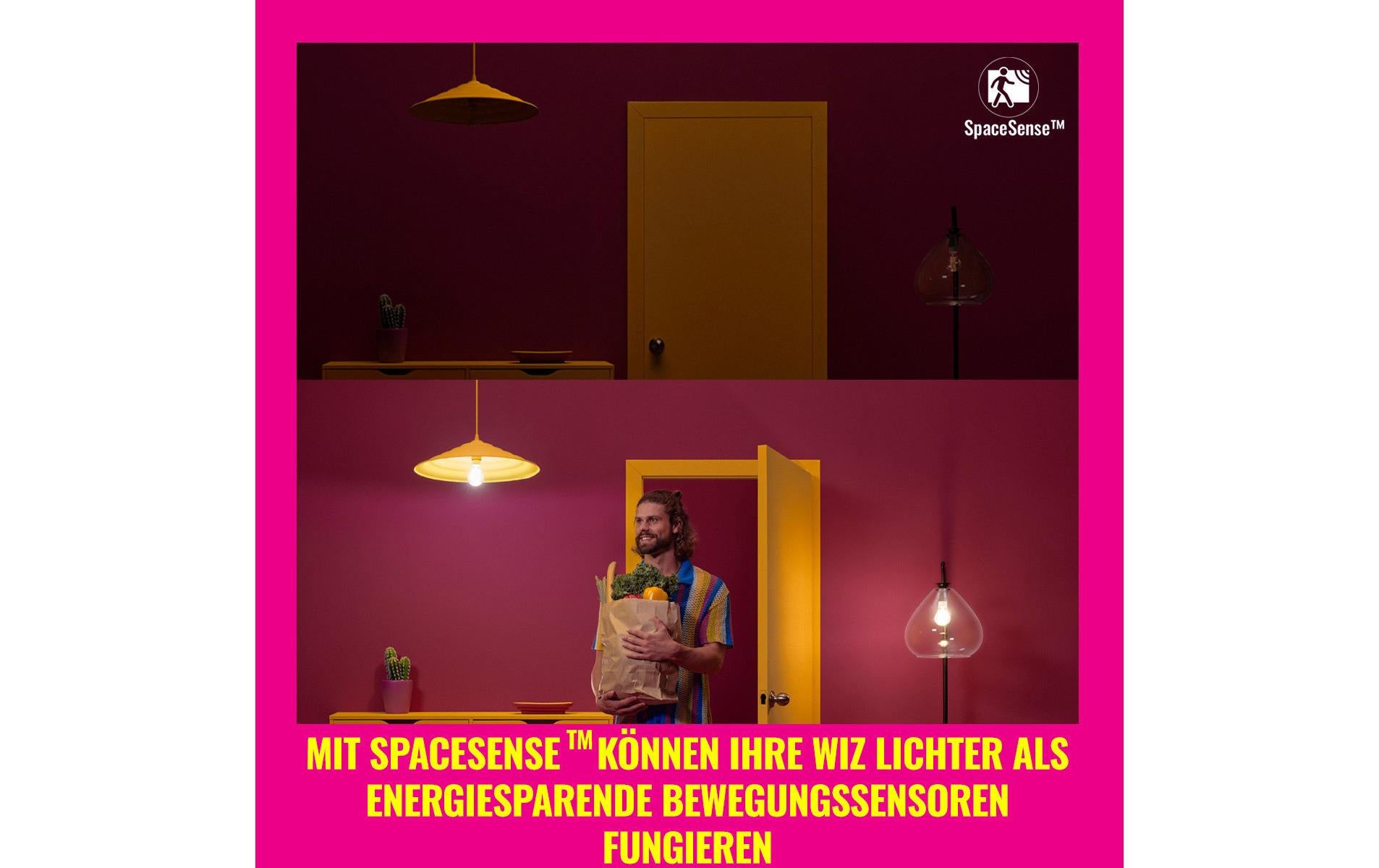 WiZ LED A60 – WLAN, Bluetooth, dimmbar – 2’700–4’000 K – 903 lm 4,3 W – E27, transparent