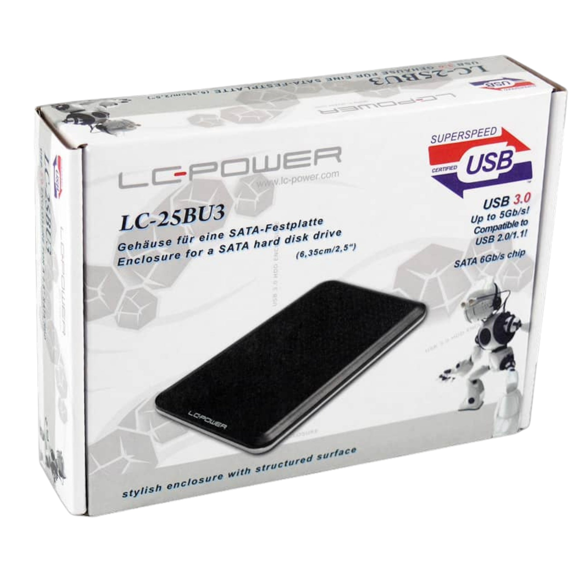 LC-Power LC-25BU3 – 1-Bay Desktop – USB 3.0, für 2,5" HDD/SSD, SATA