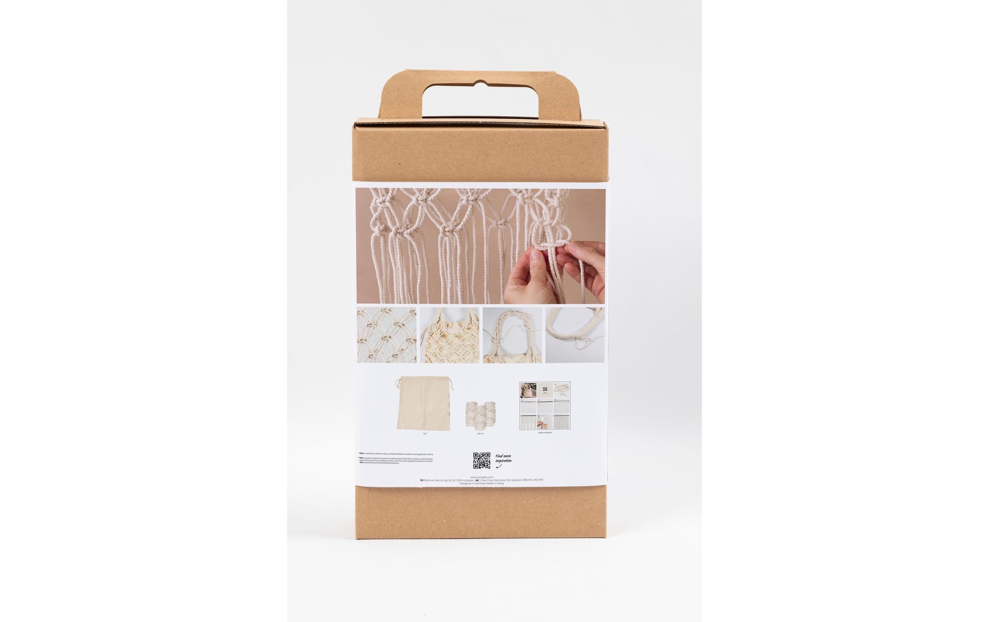 Creativ Company Makramee-Set Tasche, Weiss – 2-teilig – ab 6 Jahren
