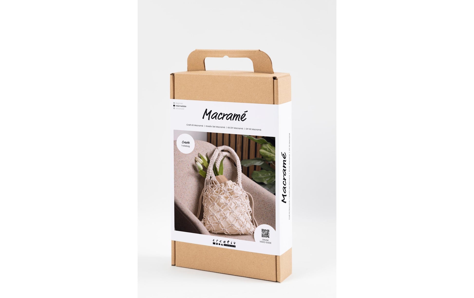 Creativ Company Makramee-Set Tasche, Weiss – 2-teilig – ab 6 Jahren