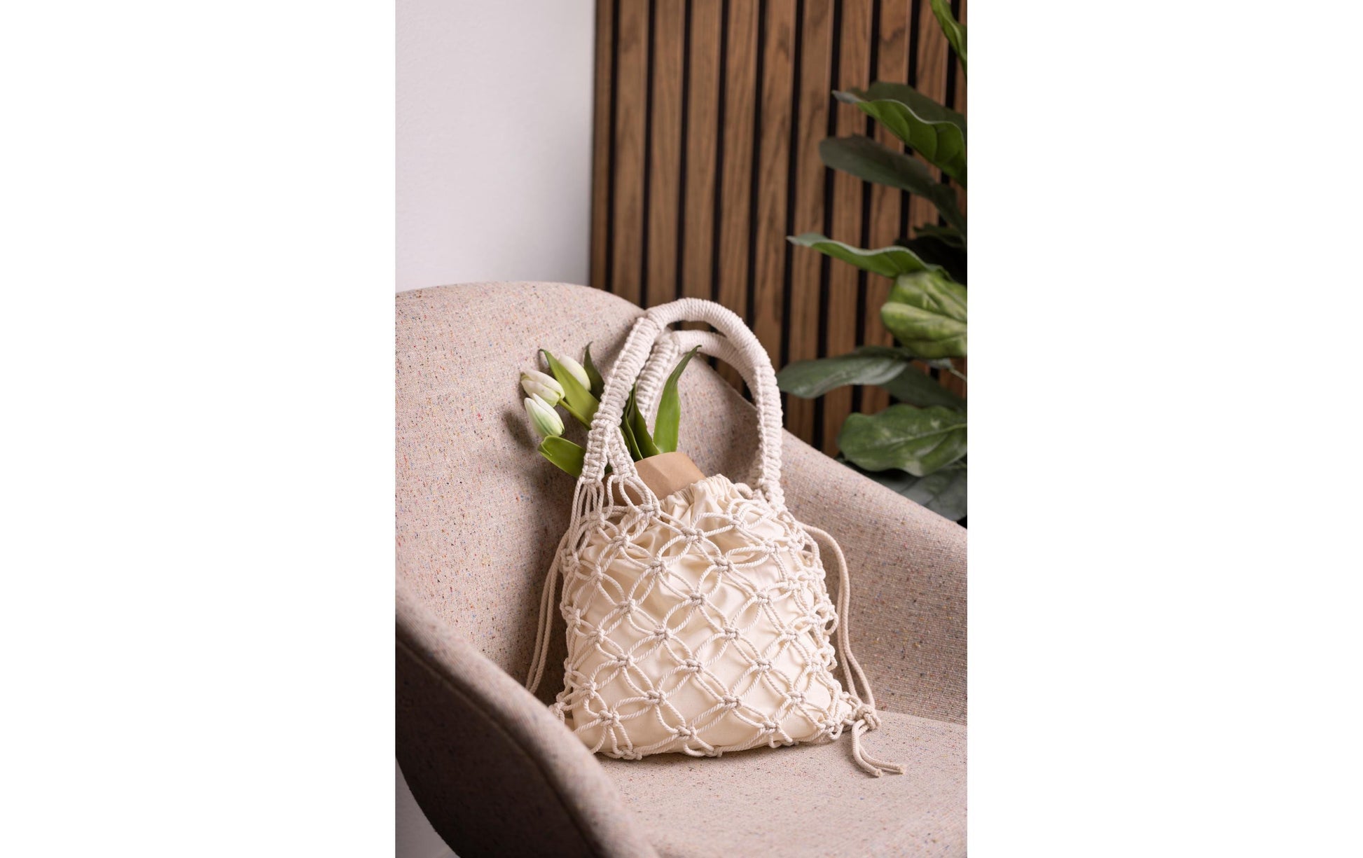 Creativ Company Makramee-Set Tasche, Weiss – 2-teilig – ab 6 Jahren