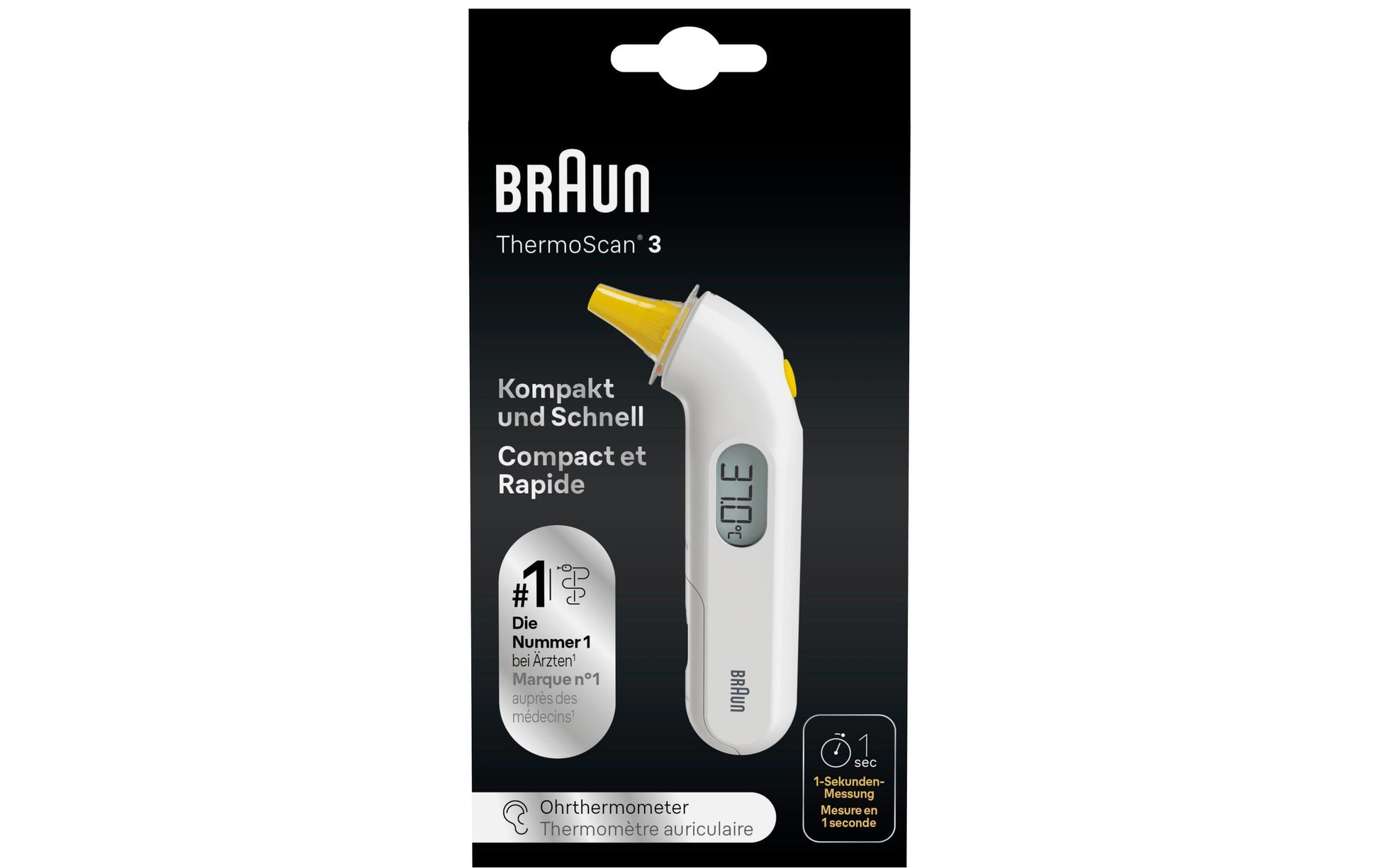 Braun Digitalfieberthermometer – Kunststoff, LC-Display, Speicherfunktion, BPA-frei, batteriebetrieben