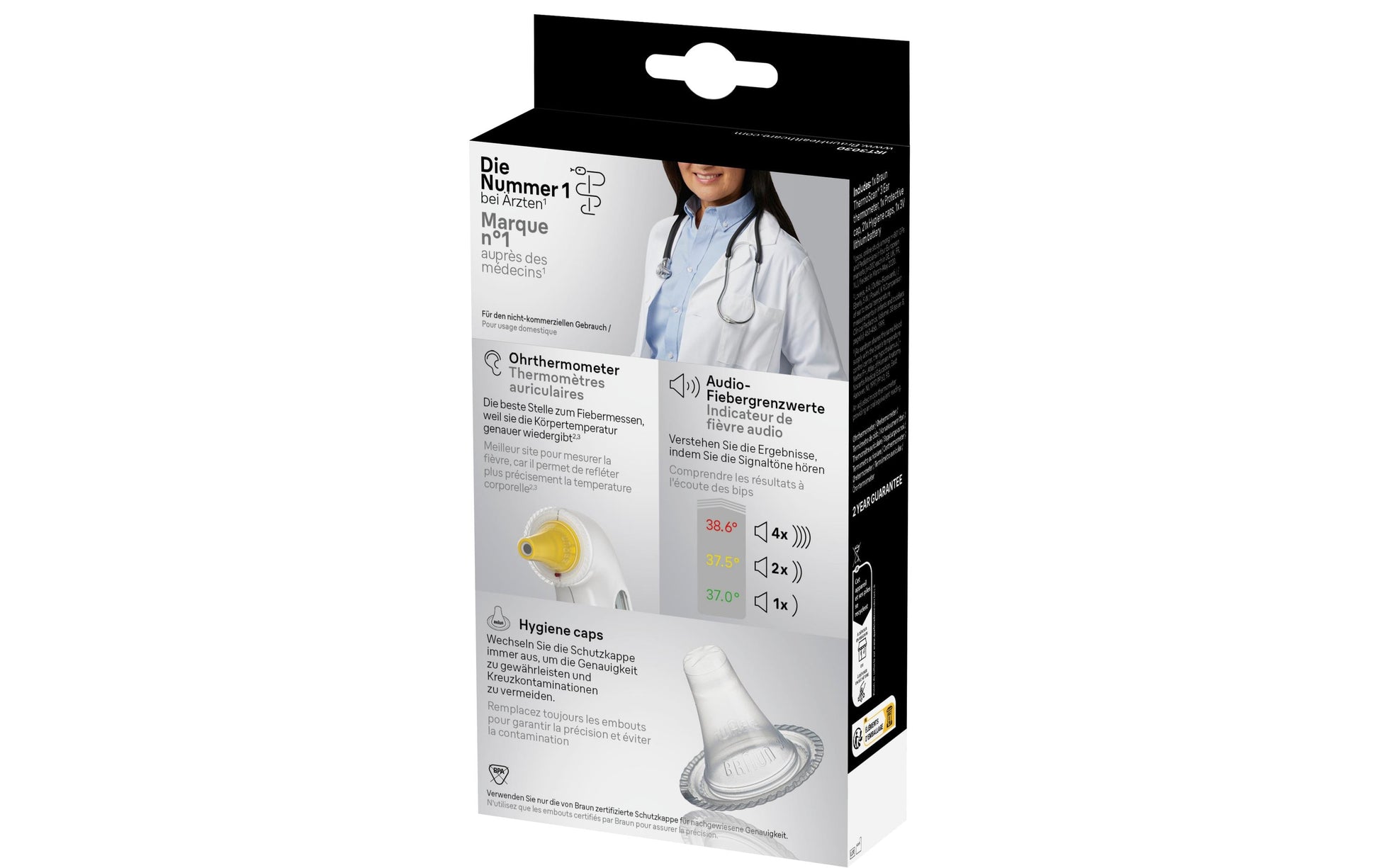 Braun Digitalfieberthermometer – Kunststoff, LC-Display, Speicherfunktion, BPA-frei, batteriebetrieben