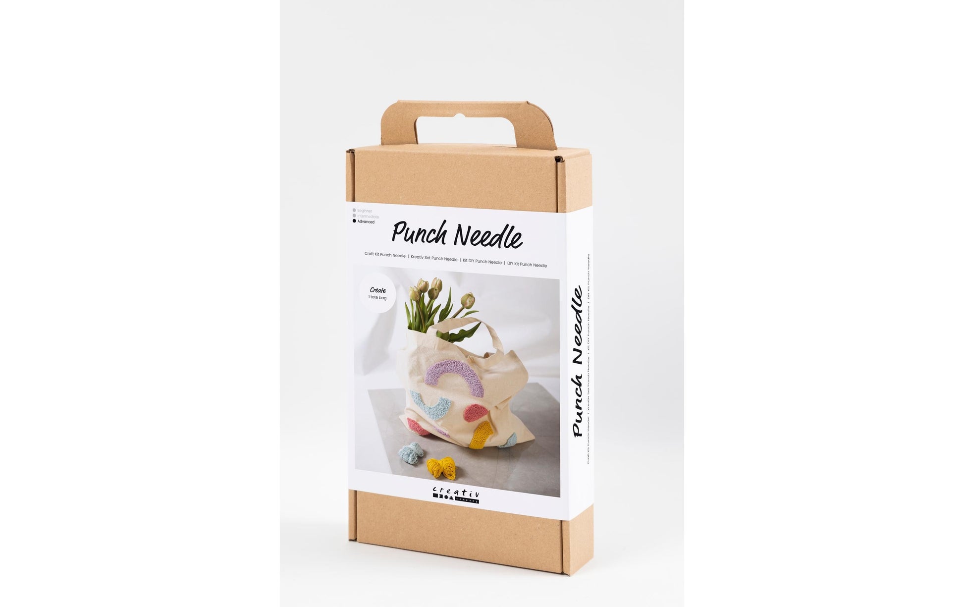 Creativ Company Bastelset Punch Needle – 7-teilig, inkl. Pinsel, Stoff, Nähnadel, Garn – ab 10 Jahren