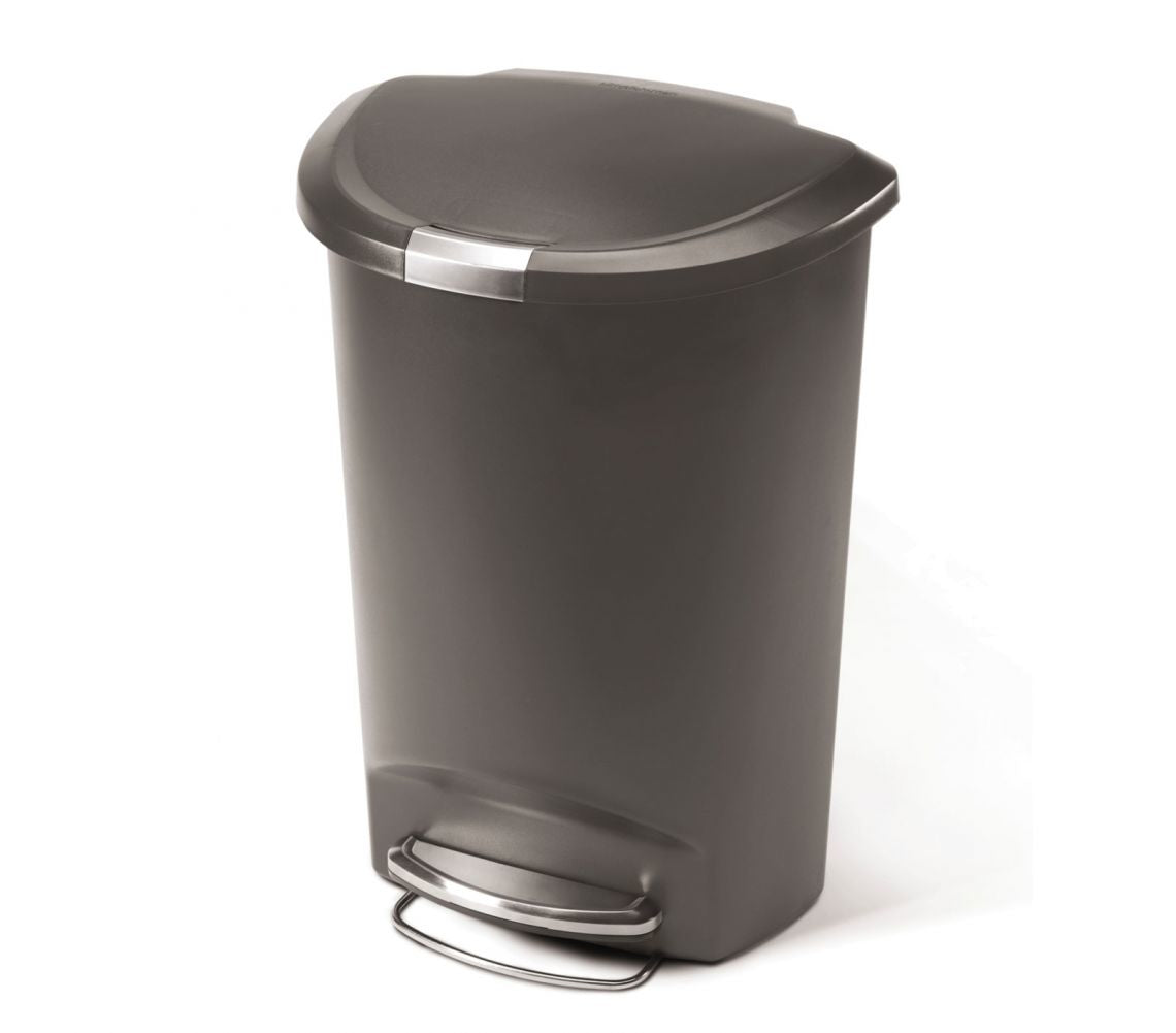 simplehuman Treteimer CW1357 – 50 l – Kunststoff, rund – grau