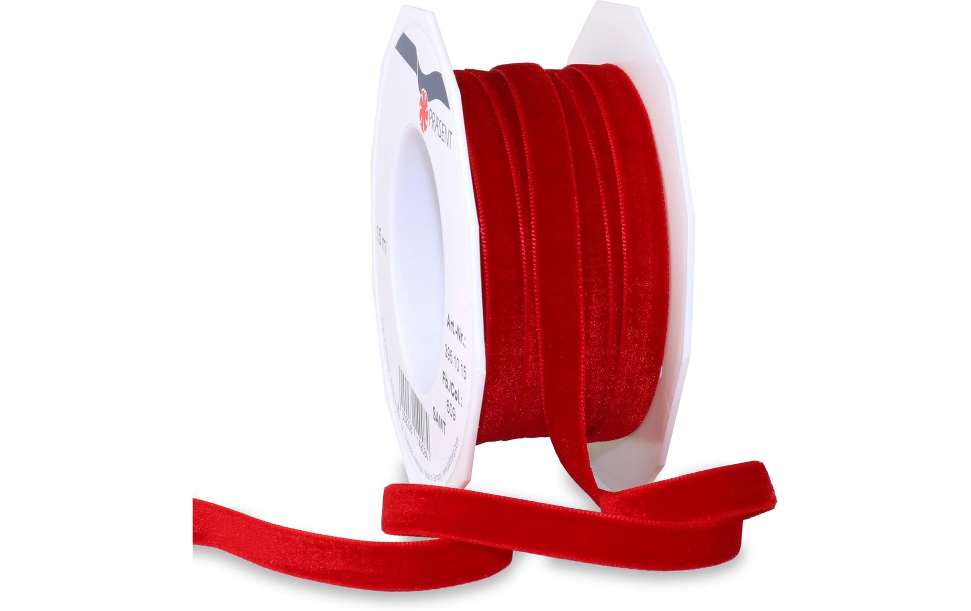 Pattberg Geschenkband Samt Rot – 10 mm × 15 m