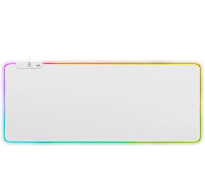 Deltaco Gaming GAM-079-W XL – Gaming-Mauspad – 900 × 360 mm, RGB, Stoff, Weiss