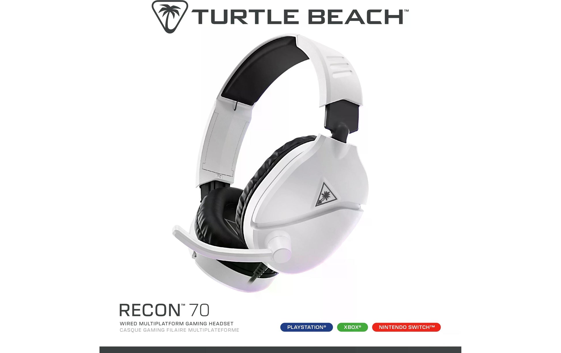 Turtle Beach Ear Force Recon 70P – Kabelgebundenes Gaming-Headset – 3,5 mm Klinke – Weiss – für PS5/PS4/PC usw.