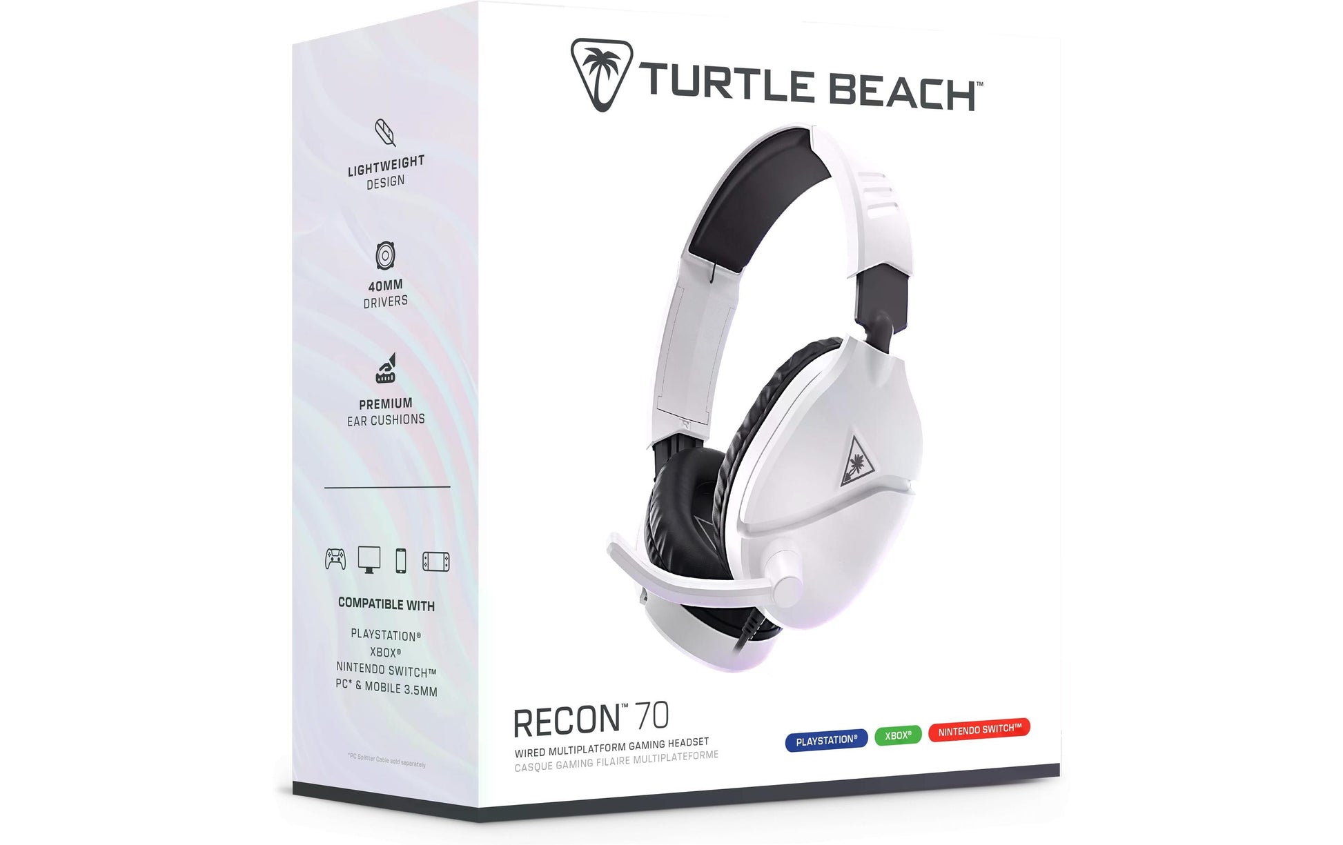 Turtle Beach Ear Force Recon 70P – Kabelgebundenes Gaming-Headset – 3,5 mm Klinke – Weiss – für PS5/PS4/PC usw.