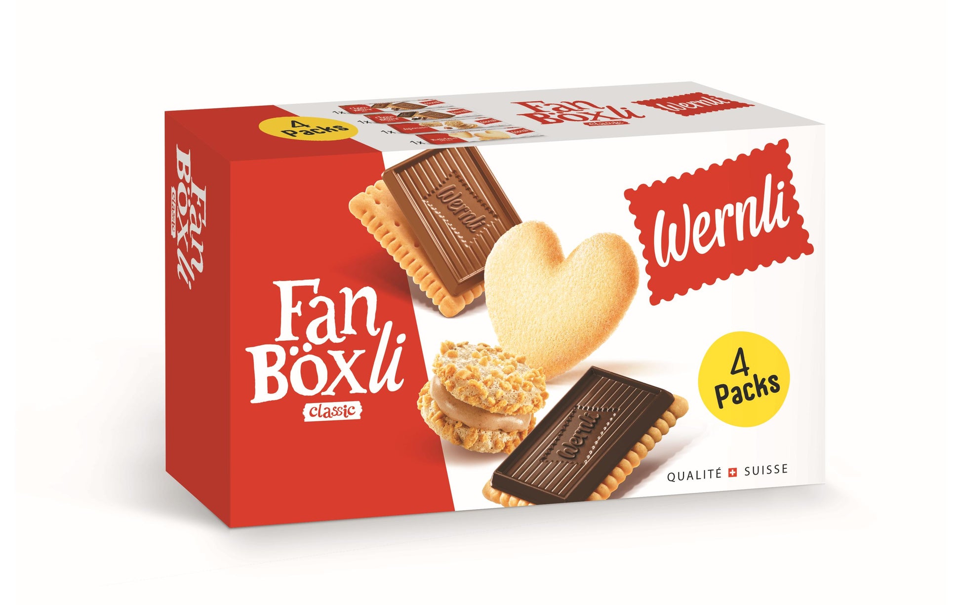 Wernli Fan Böxli Guetzli – Schokolade, Haselnuss – 450 g
