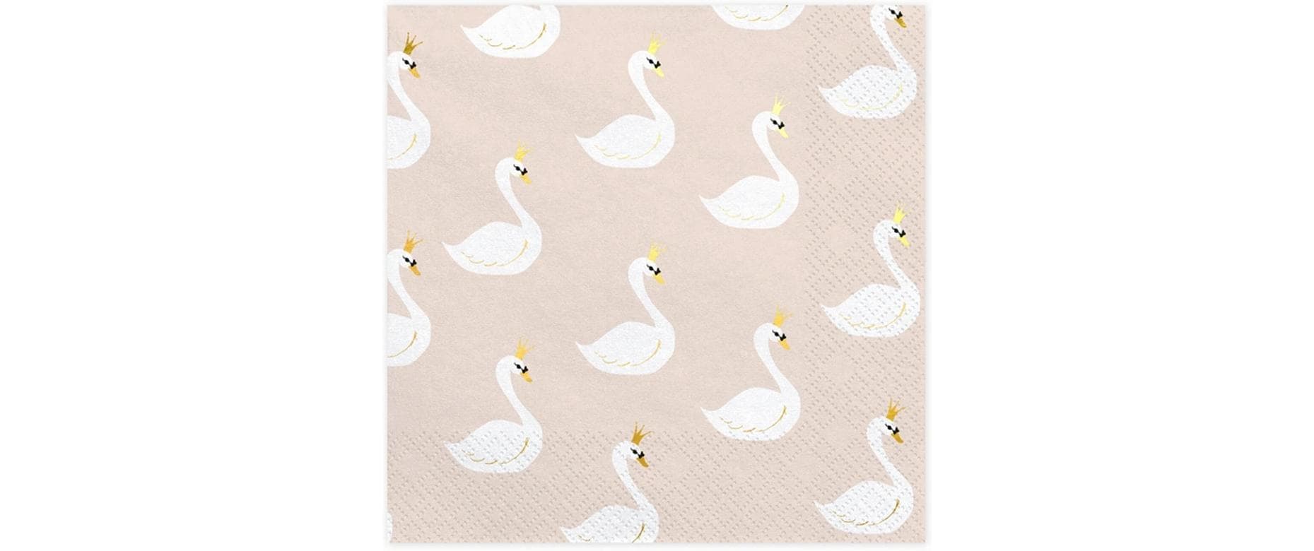 PartyDeco Papierservietten Lovely Swan, 33 × 33 cm – FSC – 20 Stk.