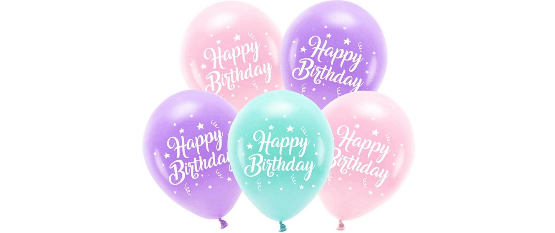 PartyDeco Geburtstagsluftballons – mehrfarbig – Ø 26 cm – Latex – 5 Stk