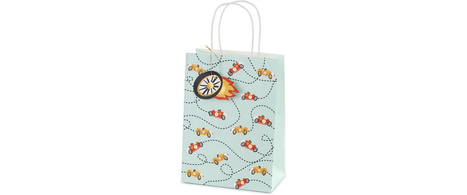 PartyDeco Geschenktasche Autos – 180 × 250 × 105 mm – 1 Stk.