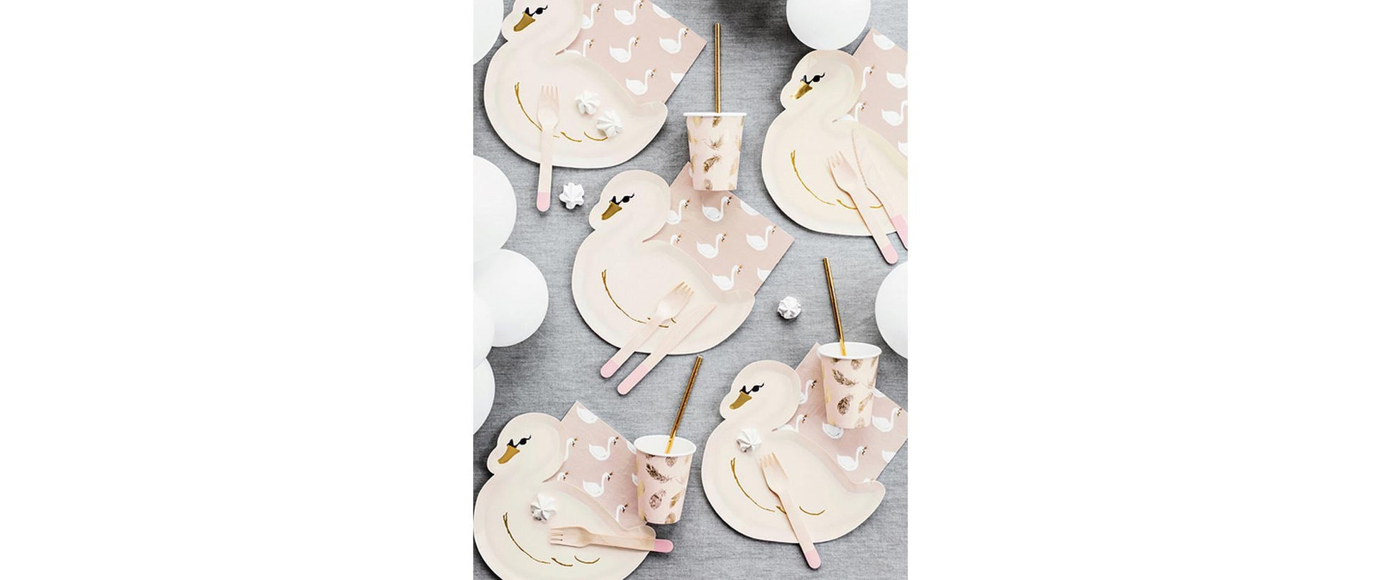 PartyDeco Papierservietten Lovely Swan, 33 × 33 cm – FSC – 20 Stk.